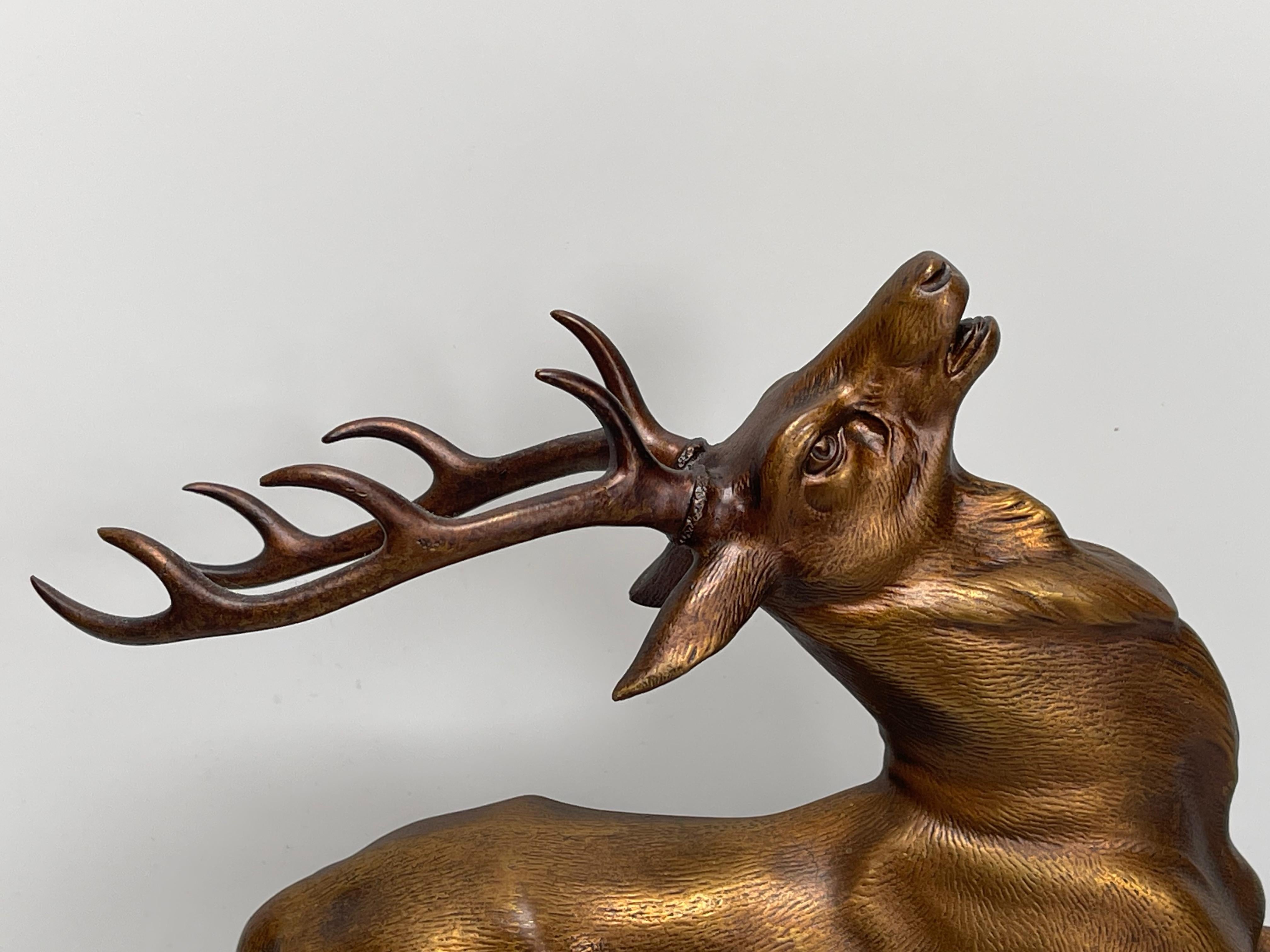 Le cerf Art Déco en bronze signé L Alliot en vente 5