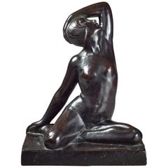 Bronze Art Deco Figure of a Nude Female, Raphael Schwartz 'Russian 1874-1942'