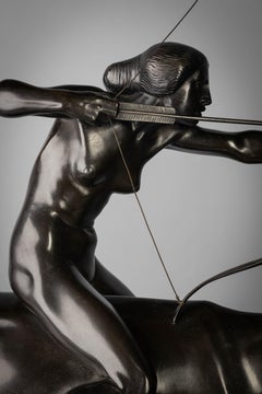 Figure de Diane en bronze Art Déco de Georg Wrba, 1900