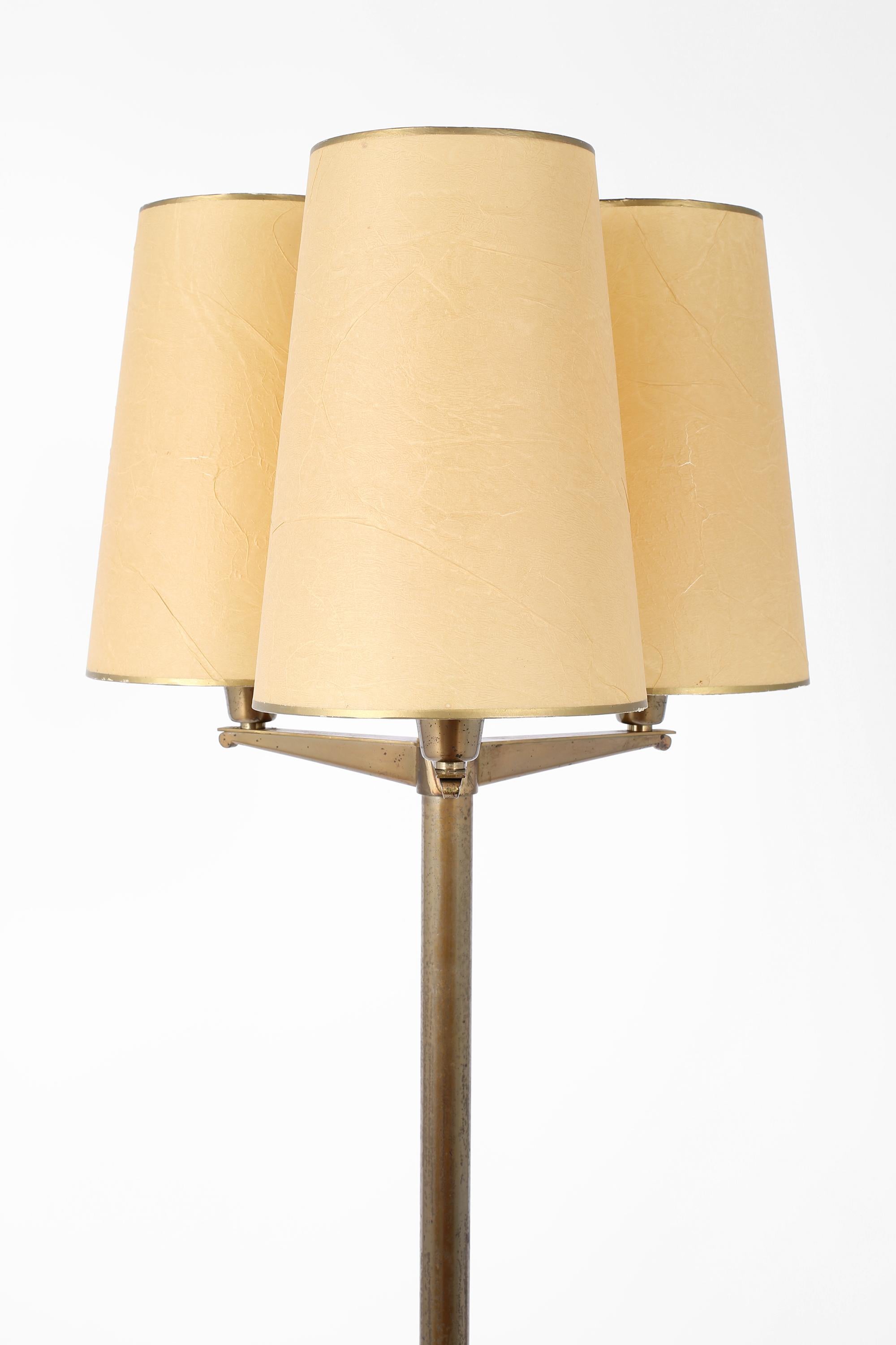 Bronze Art Deco Floor Lamp by Phillipe Genet & Lucien Michon 1