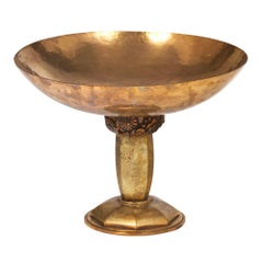 Bronze Art Deco Hand-Hammered Fruit Bowl