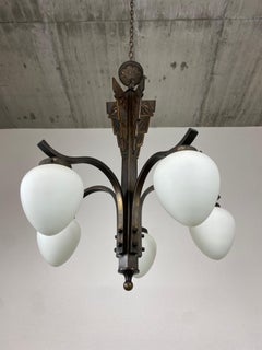 Bronze Art Deco Hängelampe