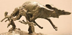 Bronze Art Deco Running Greyhounds