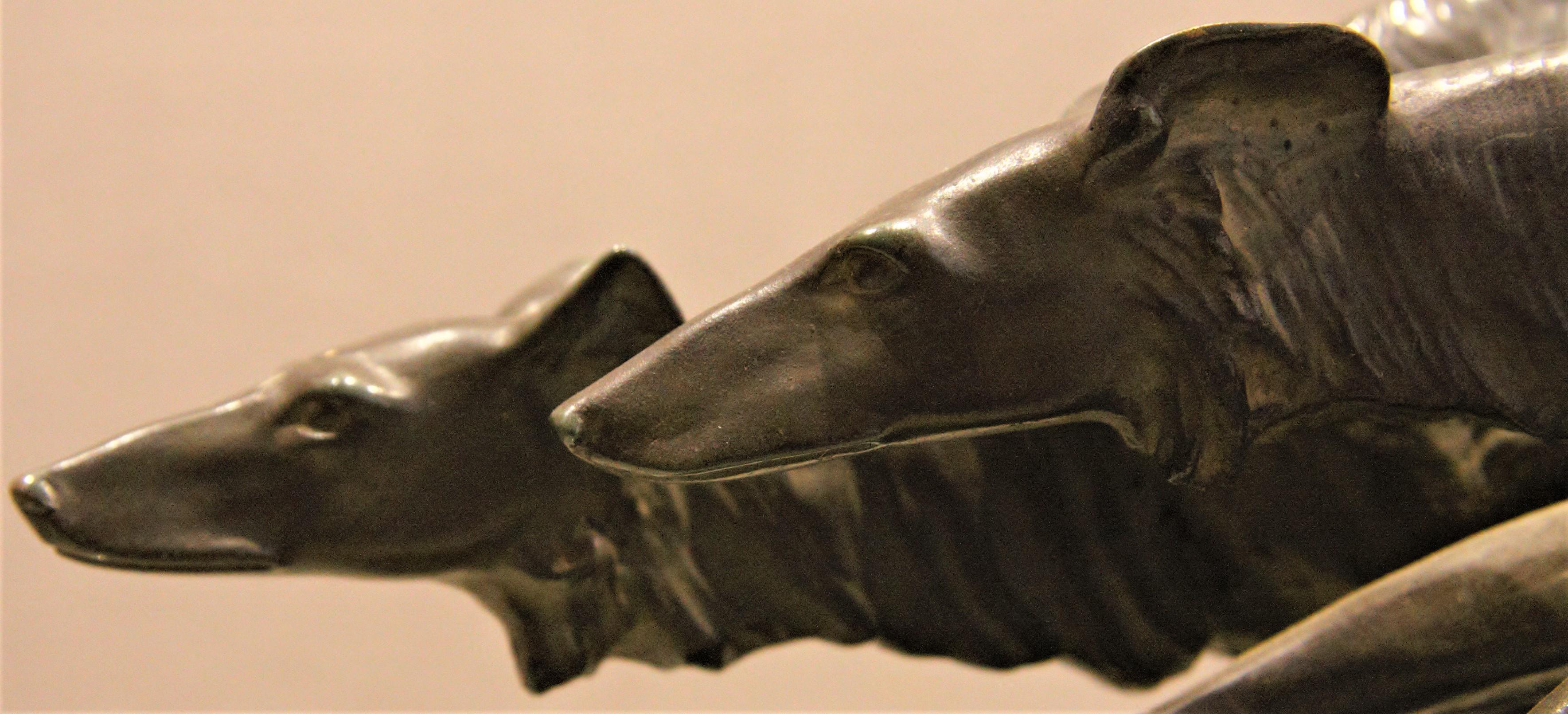 European Bronze Art Deco Running Greyhounds For Sale