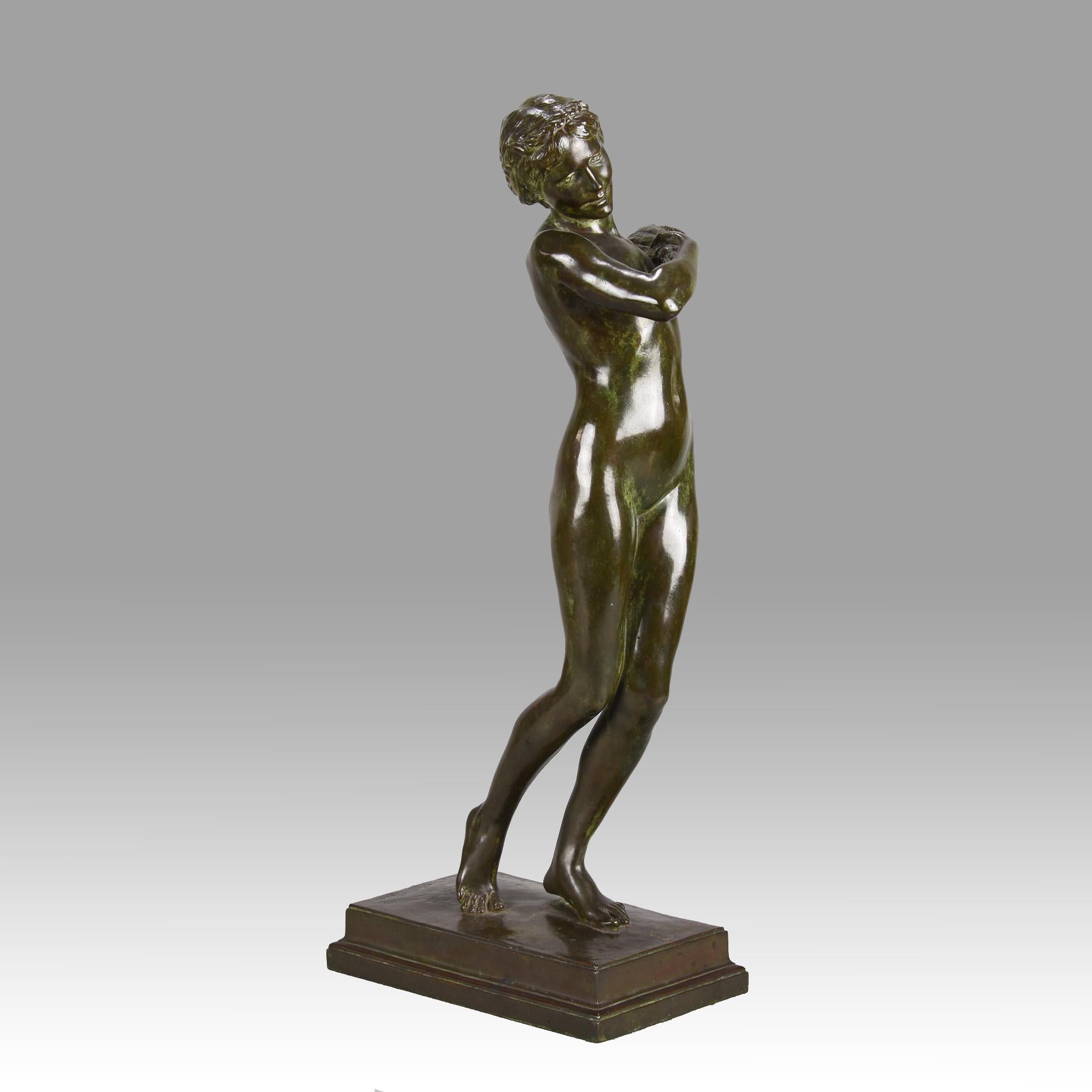 A fabulous early 20th century bronze study of an elegant naked beauty carrying wheatsheafs on her shoulder, exhibiting excellent rich brown and green patina and very fine detail, signed H Brownsword & dated 1927.
Additional Information

Measure: