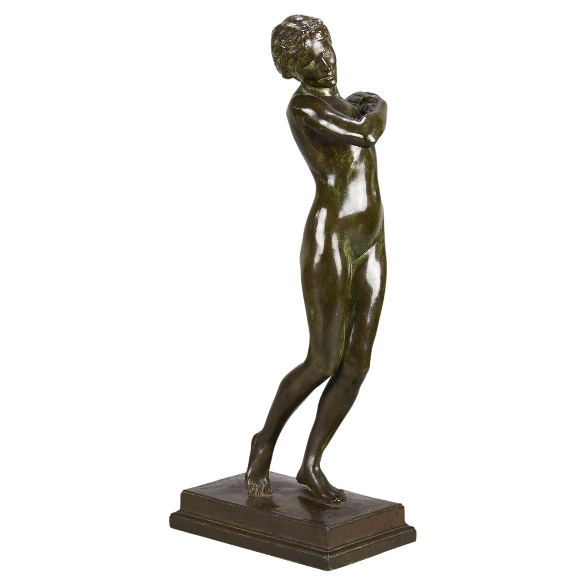 Bronze Art Deco Sculpture Entitled "Harvest Girl" by Harold Brownsword For Sale