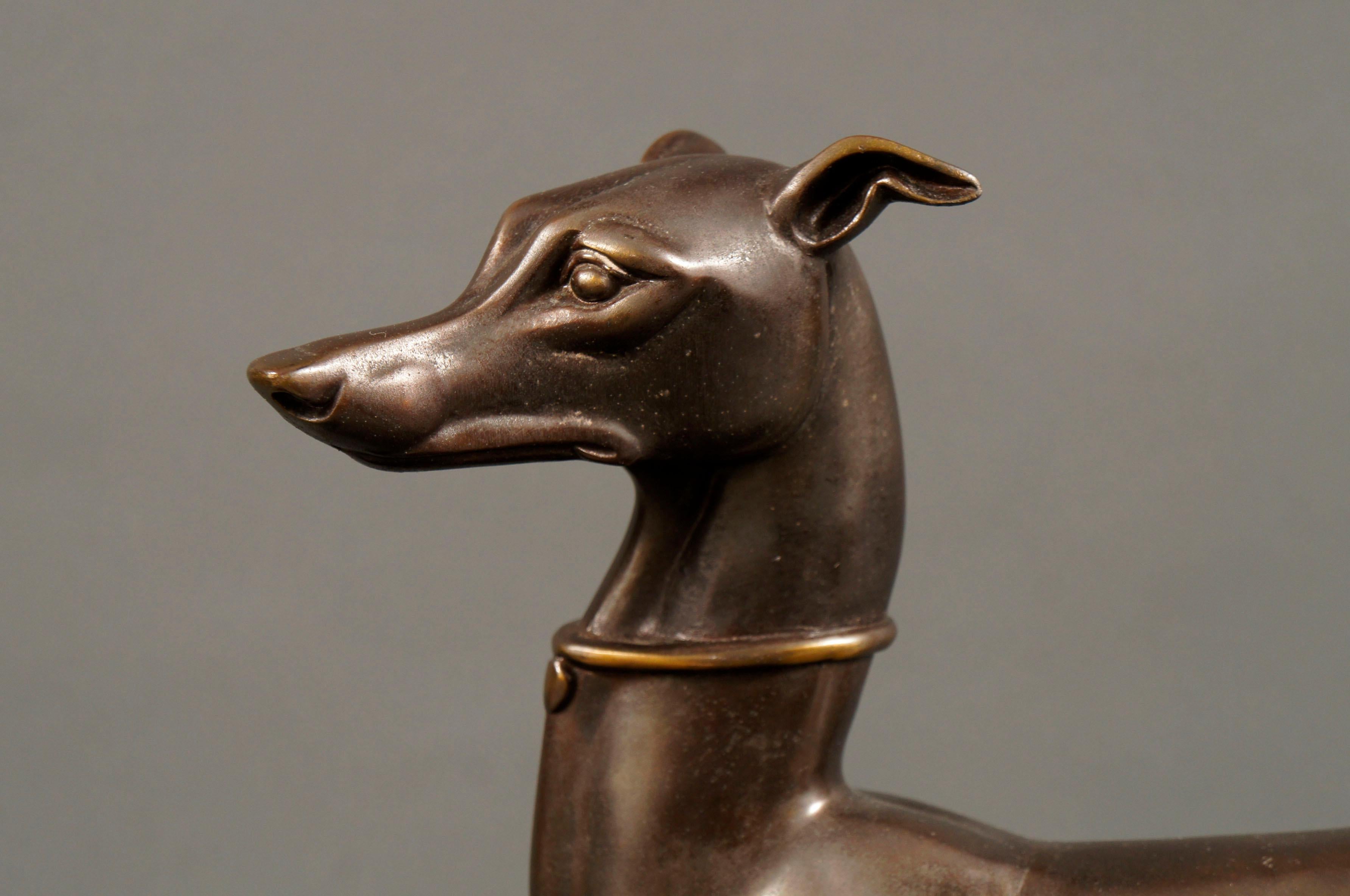 art deco greyhound statue