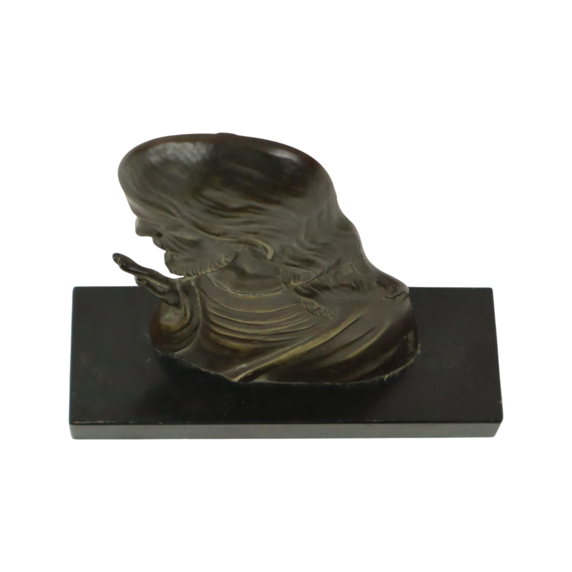 Bronze Art Deco Statue Christ Profile Salvatore Melani Art 1930 For Sale 1