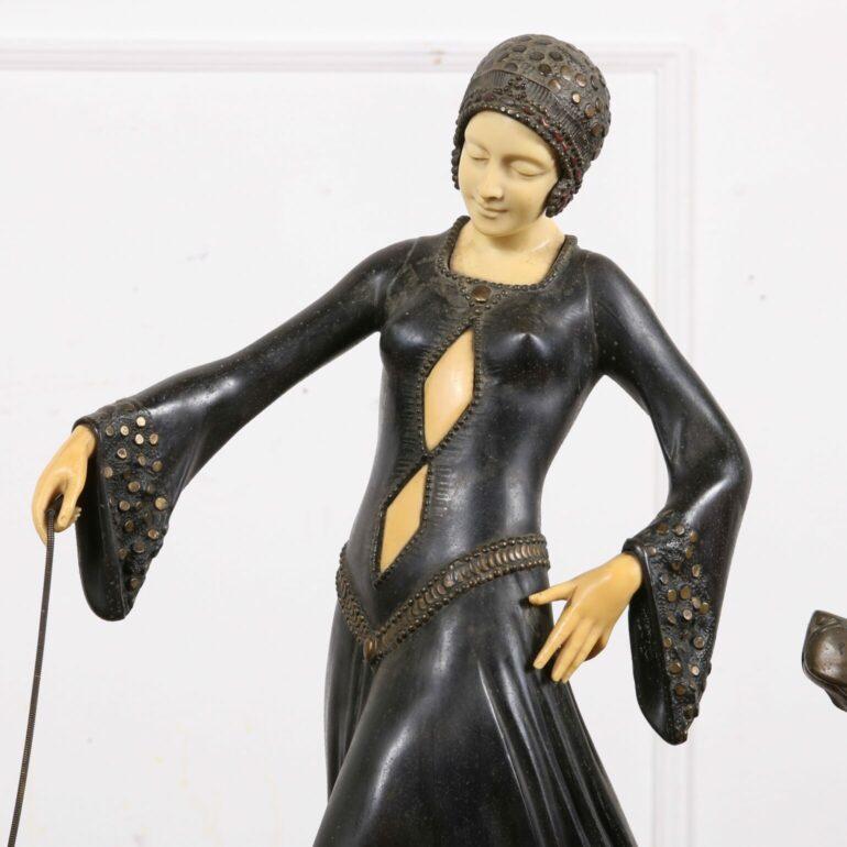 Bronze Art Deco Statue, “The Guardians” by Georges Gori In Good Condition For Sale In Vancouver, British Columbia