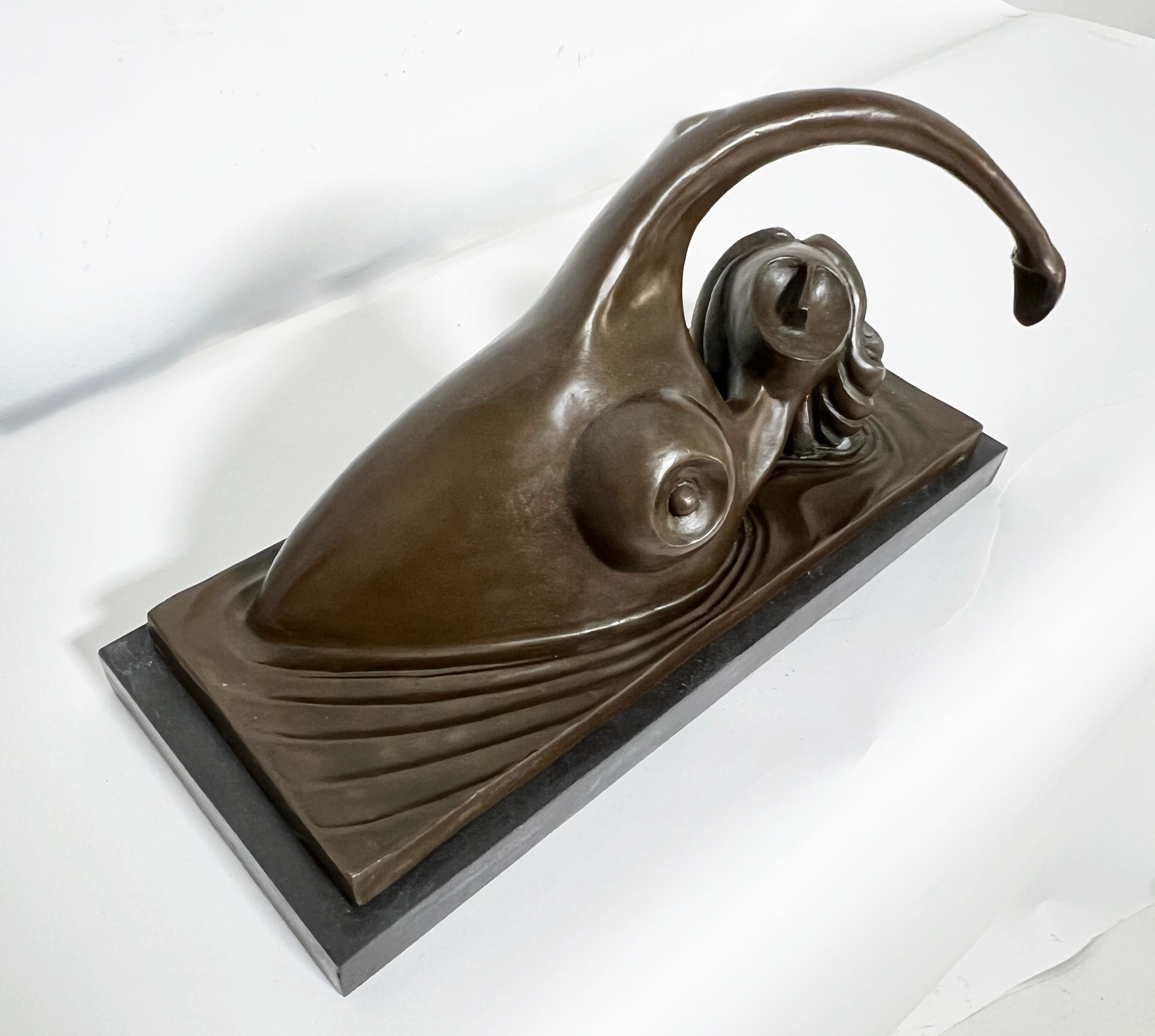 Americano Scultura in bronzo in stile Art Deco di una nuotatrice nuda di Wayne Current in vendita