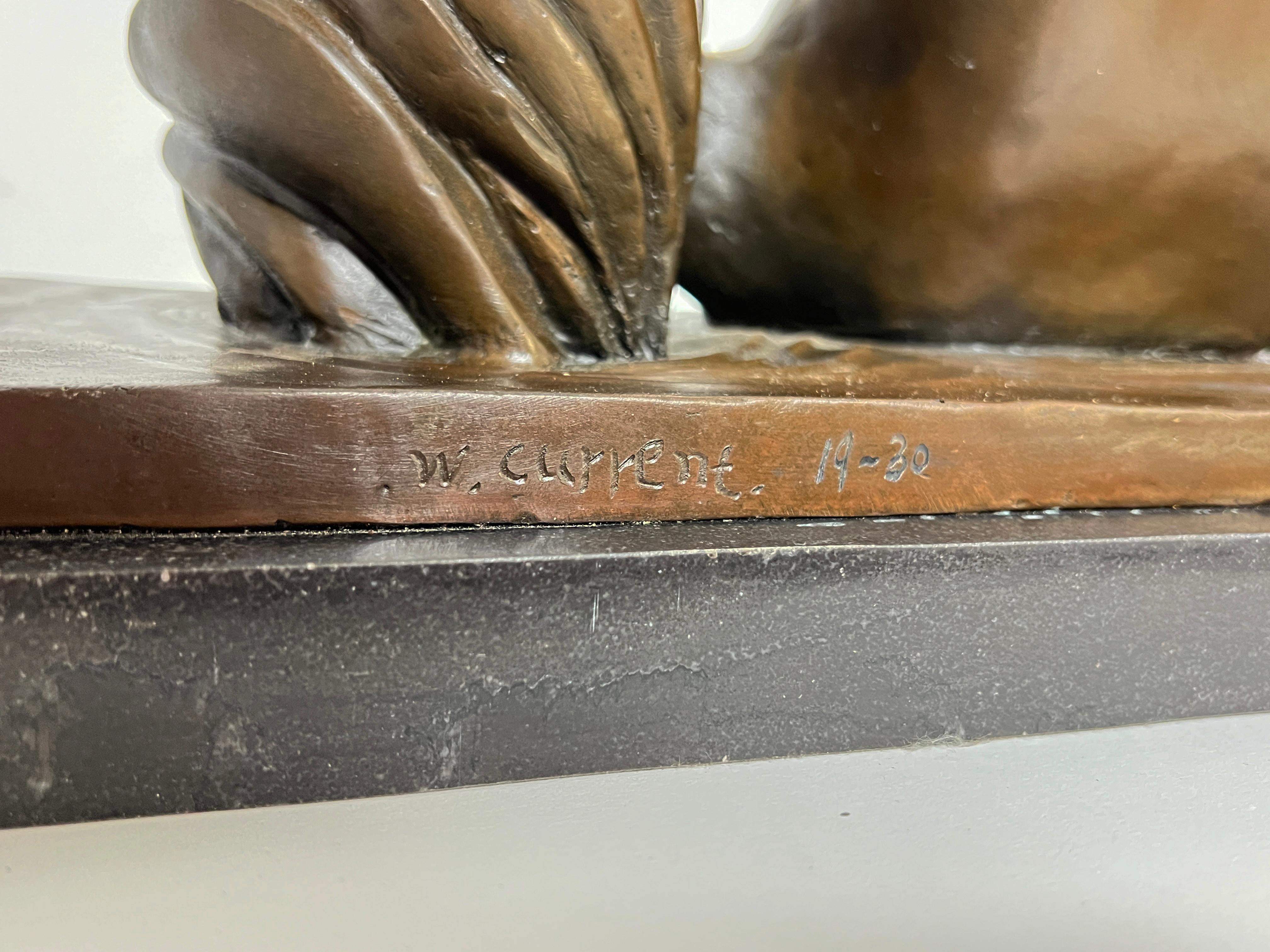 Bronzo Scultura in bronzo in stile Art Deco di una nuotatrice nuda di Wayne Current in vendita