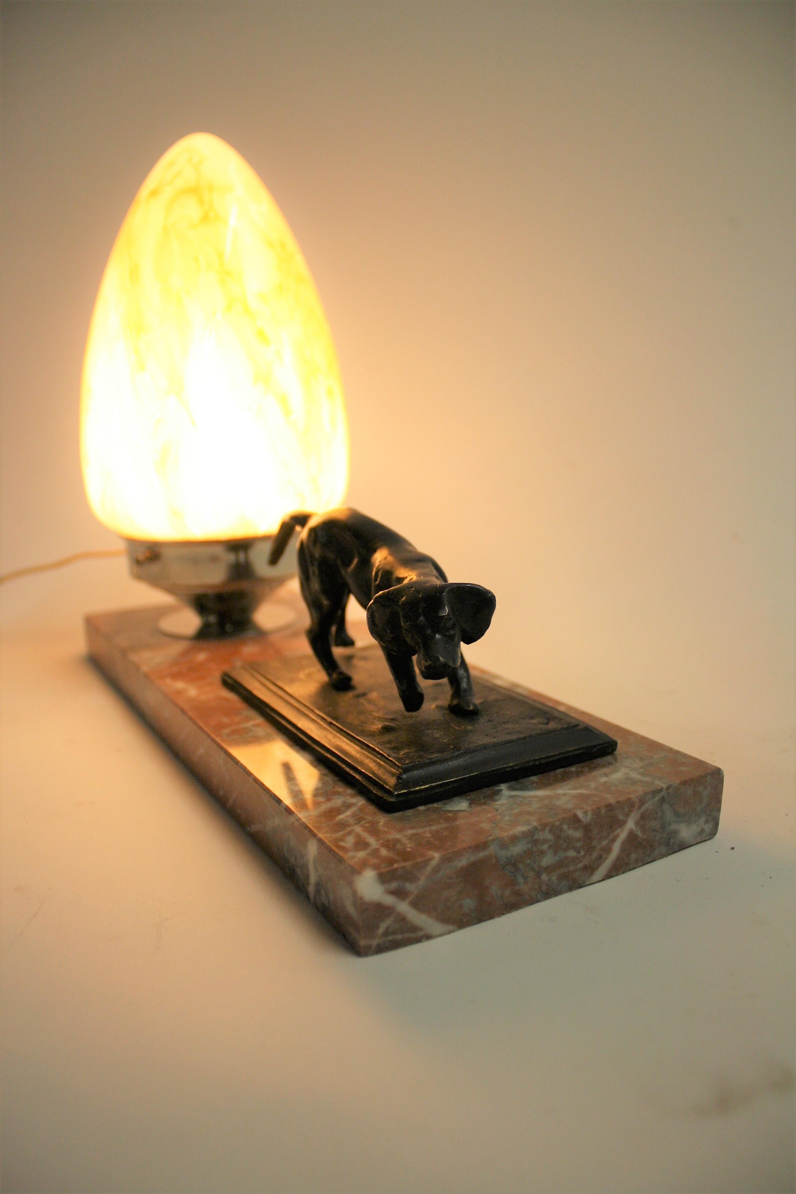 Bronze Art Deco Table Lamp, 1930s 1