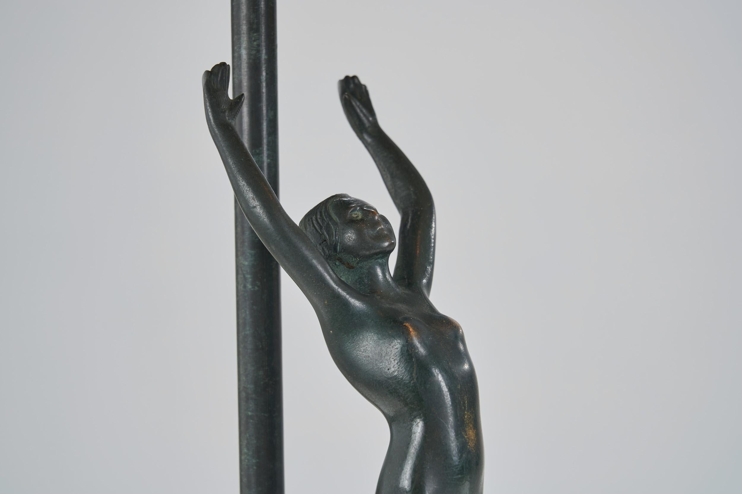 Bronze Art Deco Table Lamp, Europe ca 1930s 10