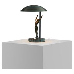 Bronze Art Deco Tischlampe, Europa ca 1930s