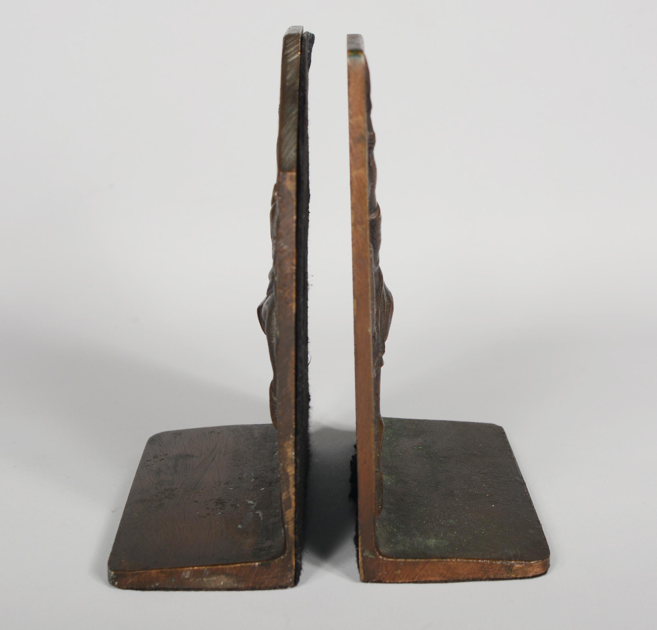 Bronze Art Deco Tennis Player Bookends For Sale 1
