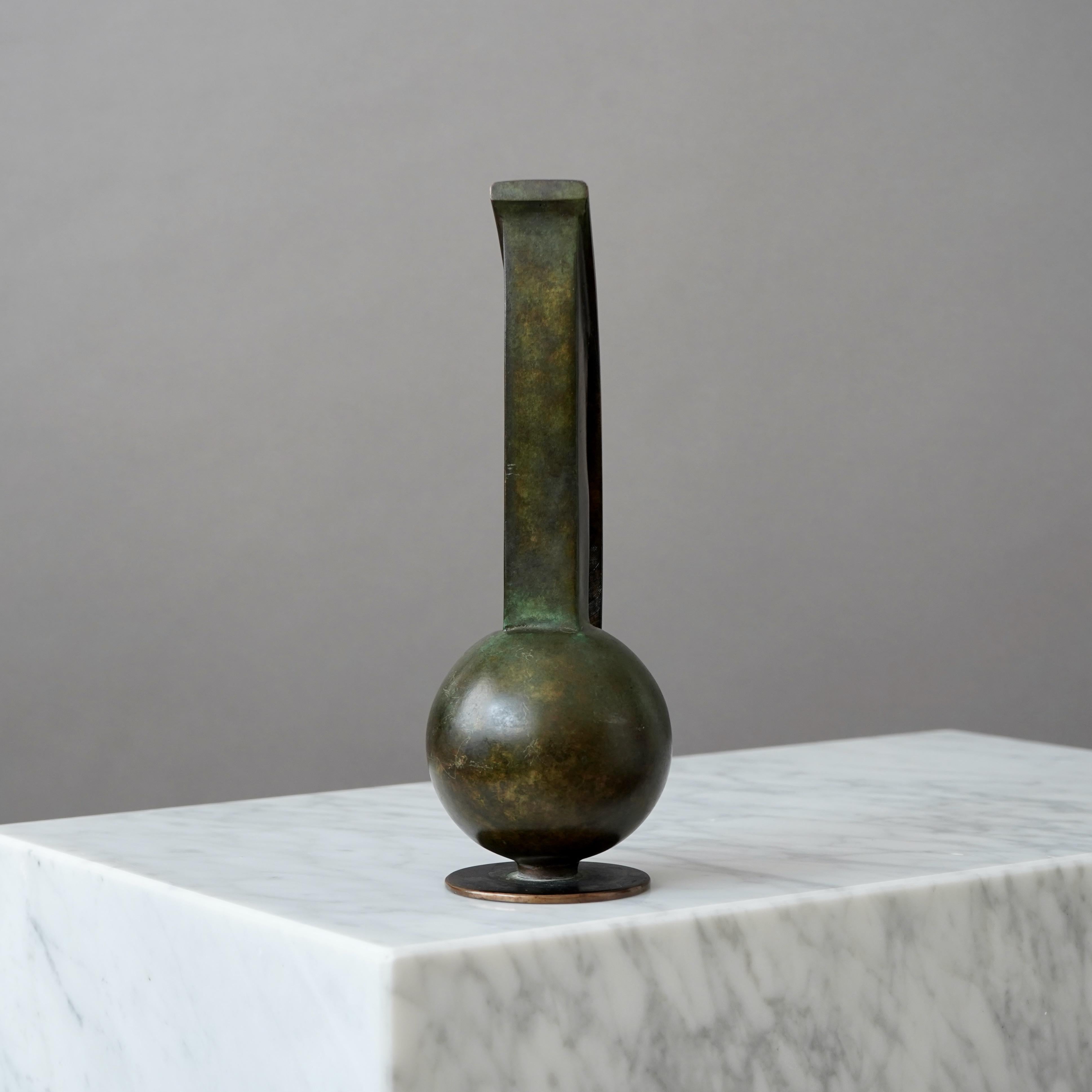 Swedish Bronze Art Deco Vase by BOWI, Sweden, 1930s For Sale