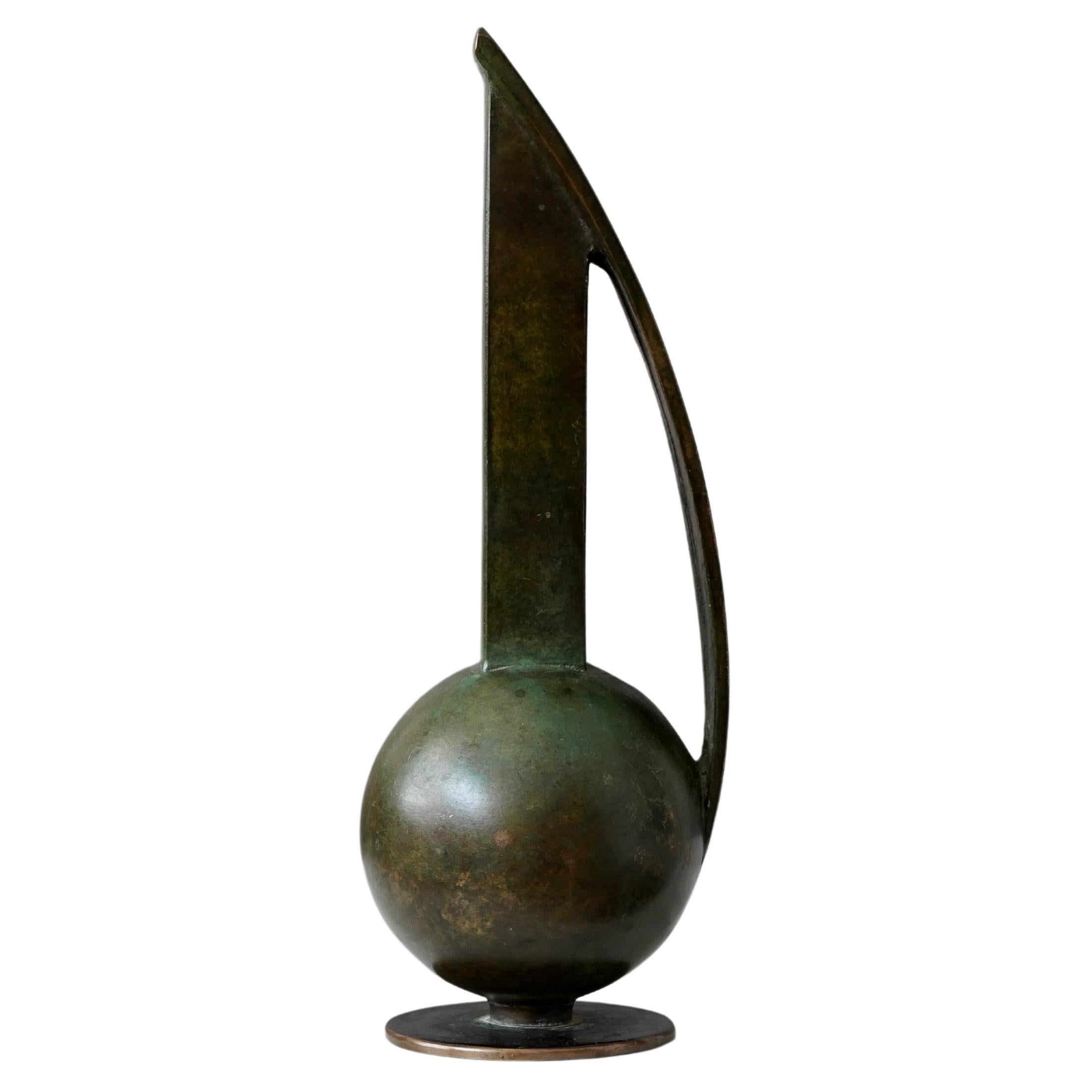 Bronzevase im Art déco-Stil von BOWI, Schweden, 1930er Jahre