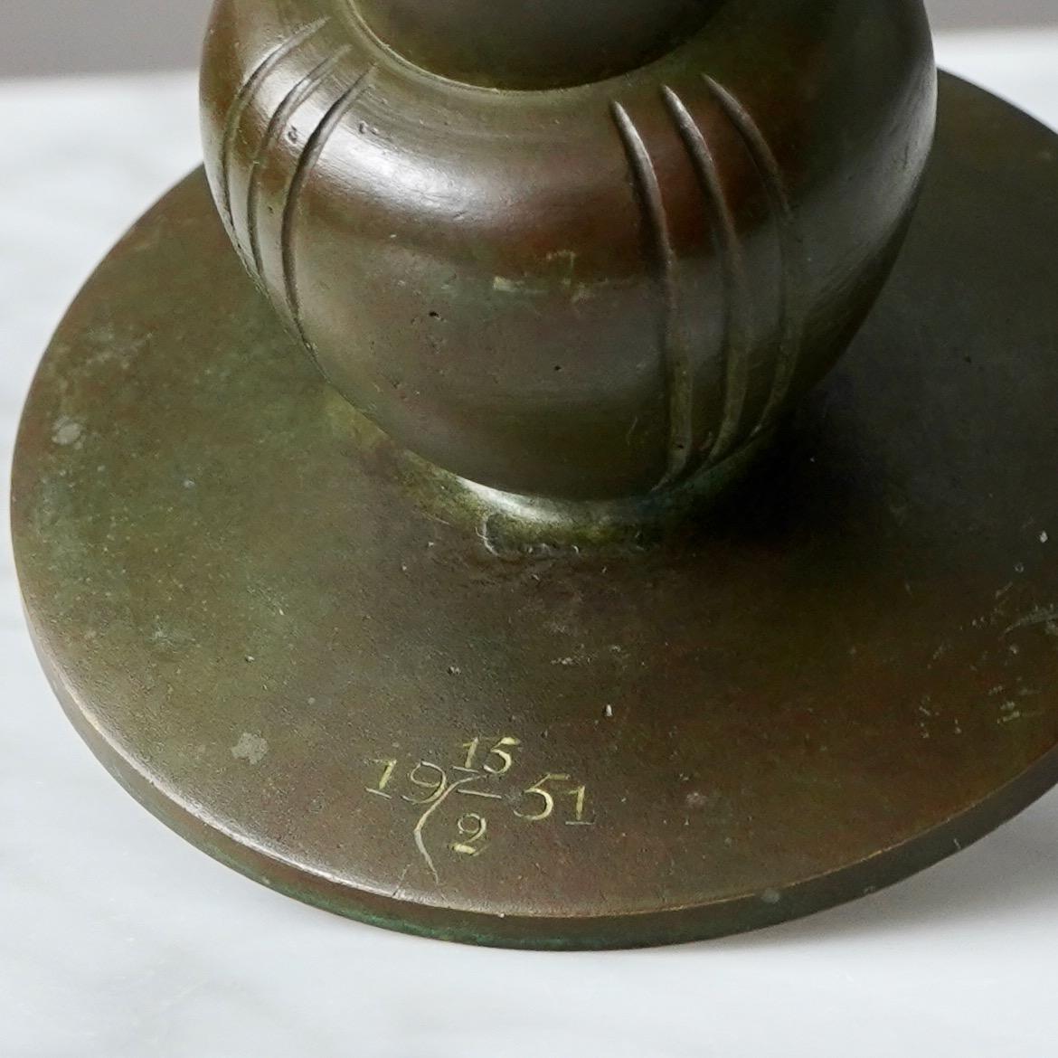 Vaso Art Deco in bronzo di GAB Guldsmedsaktiebolaget, Svezia, anni '30 in vendita 3