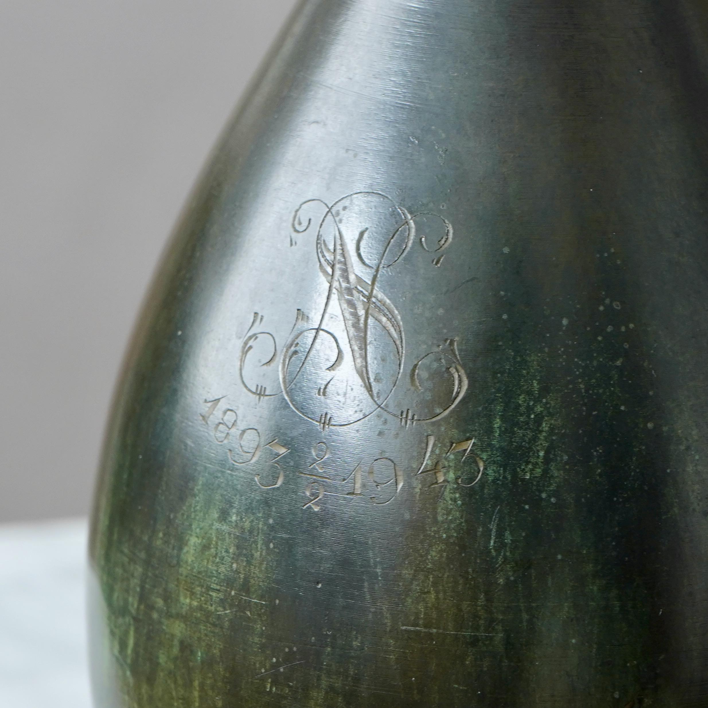 Vaso Art Deco in bronzo di GAB Guldsmedsaktiebolaget, Svezia, anni '30 in vendita 5