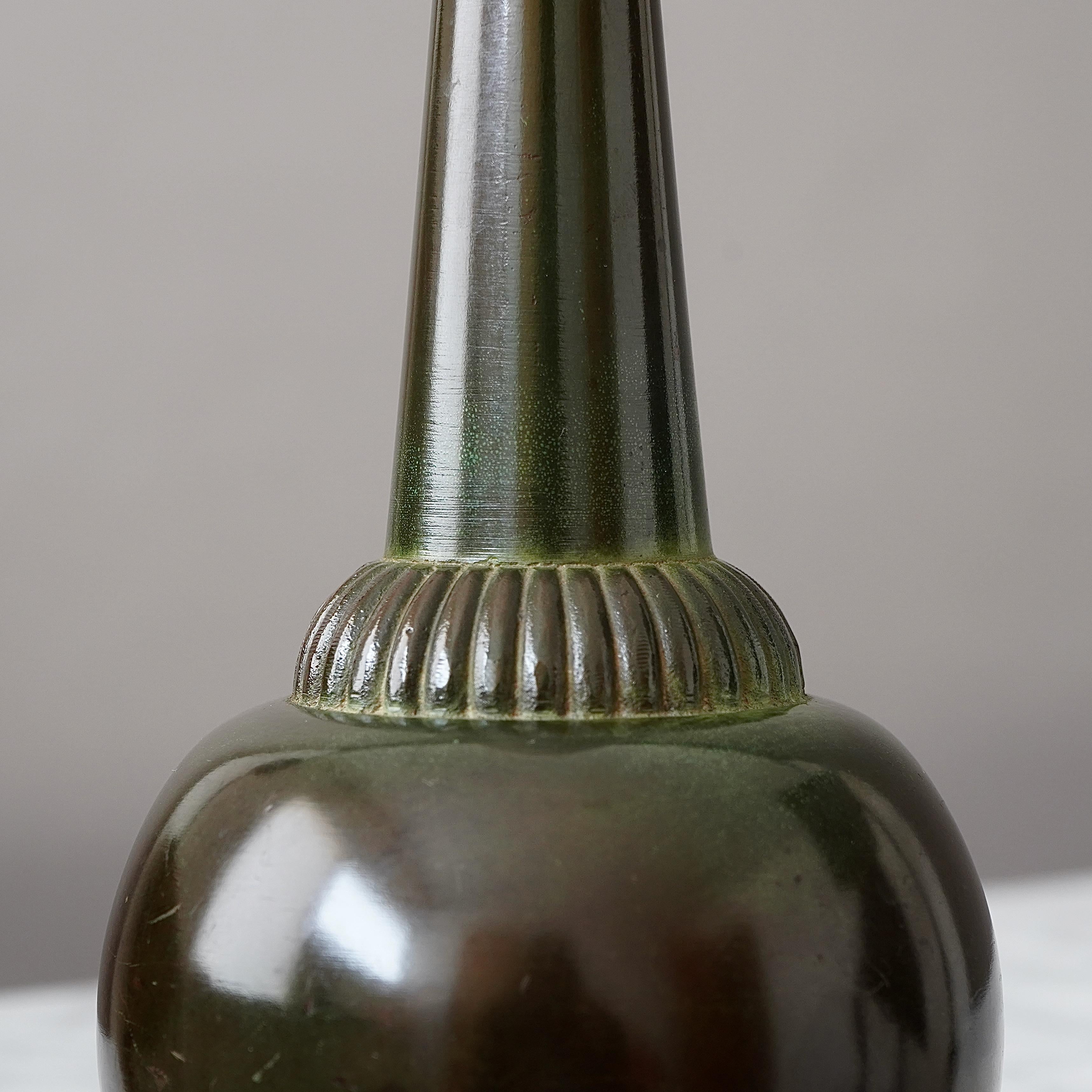Swedish Bronze Art Deco Vase by GAB Guldsmedsaktiebolaget, Sweden, 1930s For Sale