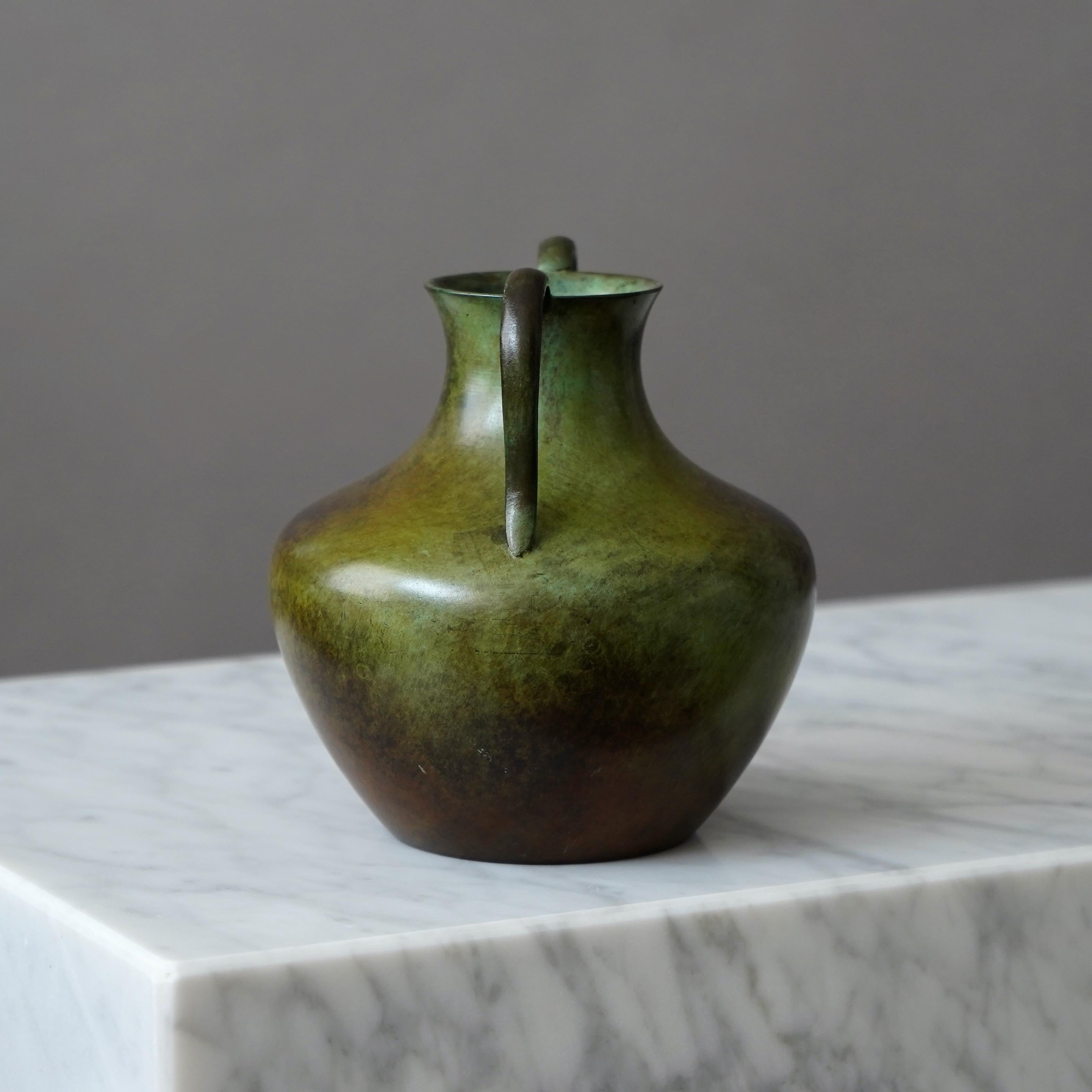 Cast Bronze Art Deco Vase by GAB Guldsmedsaktiebolaget, Sweden, 1930s