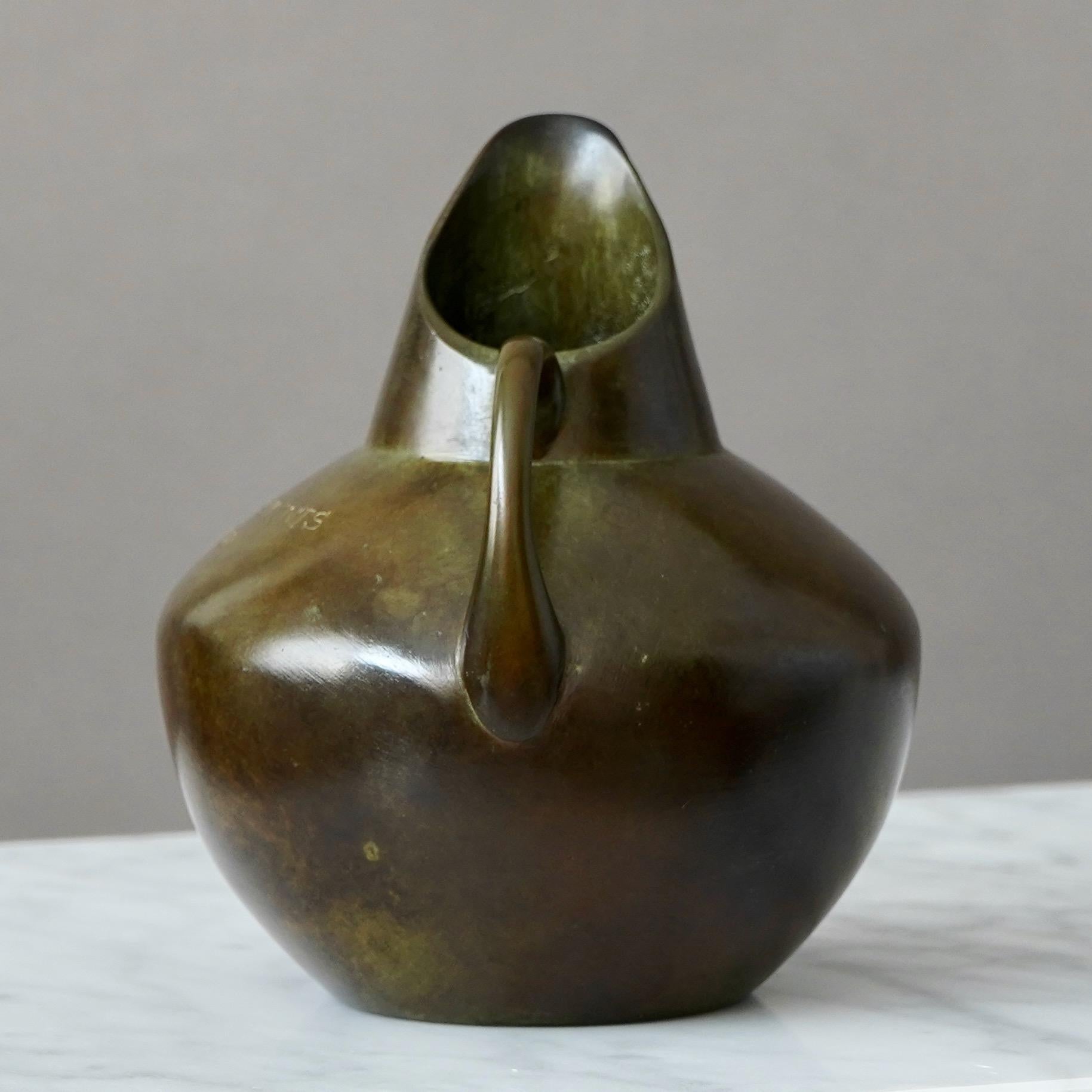 Calco Vaso Art Deco in bronzo di GAB Guldsmedsaktiebolaget, Svezia, anni '30 in vendita