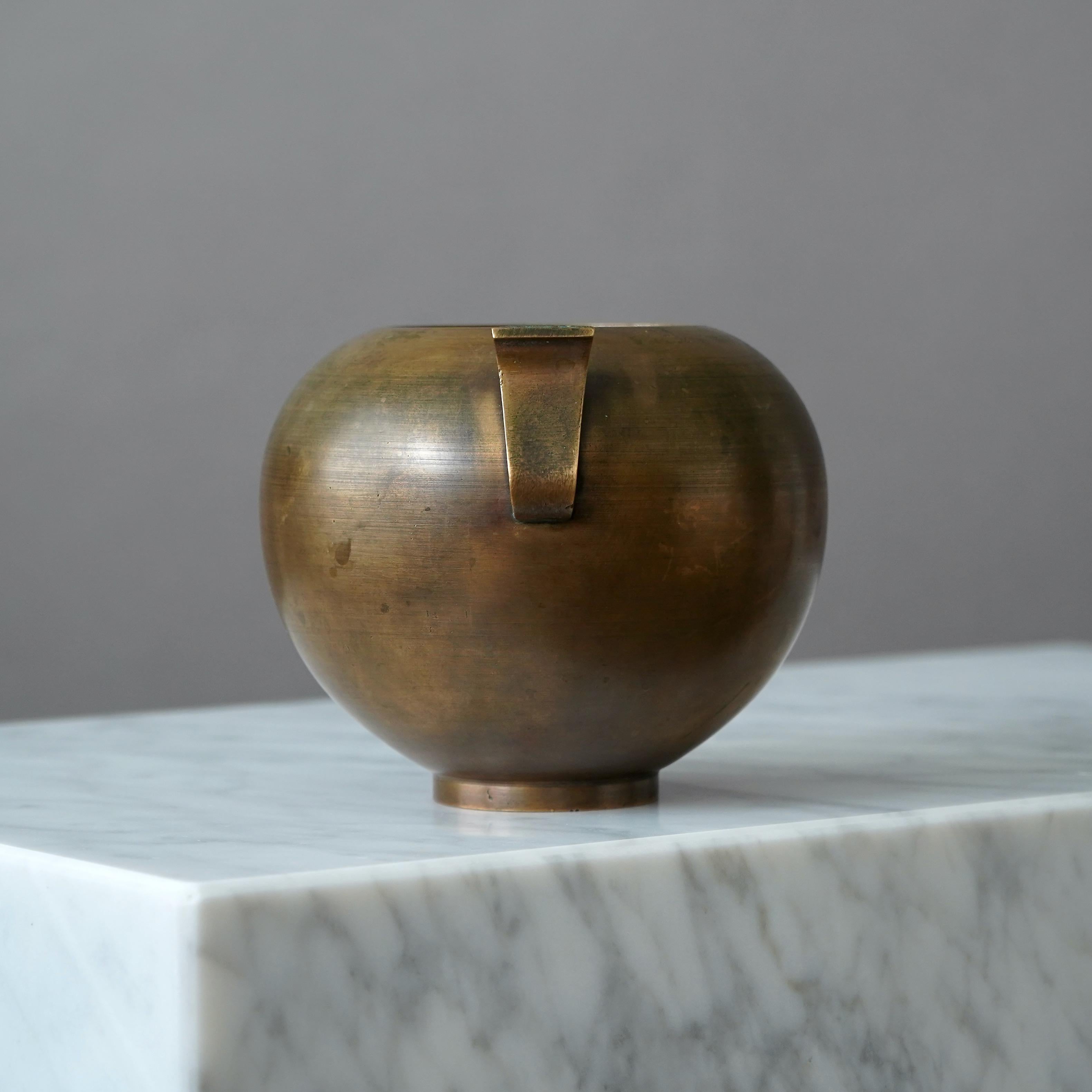 Bronze Art Deco Vase by GAB Guldsmedsaktiebolaget, Sweden, 1930s 1