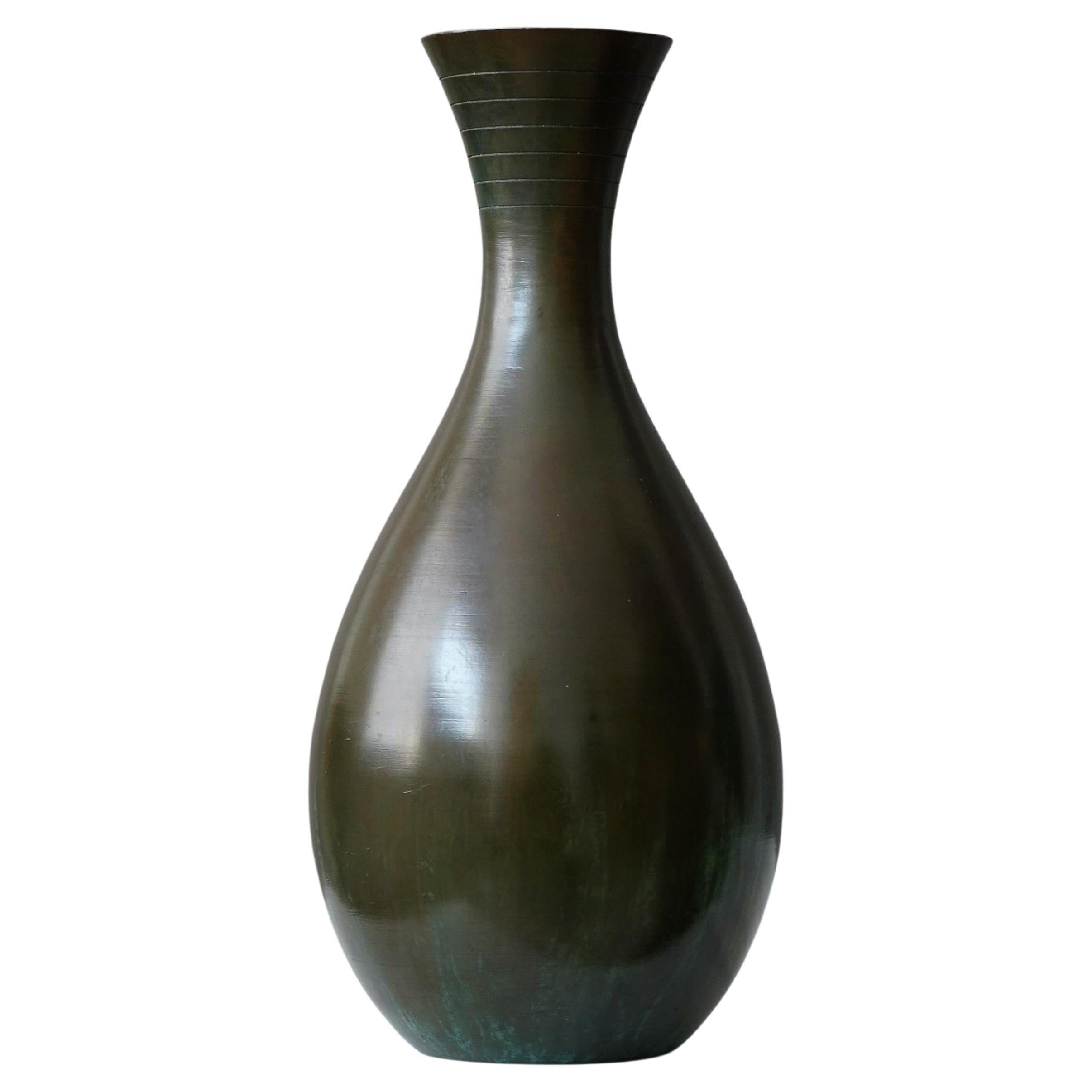 Bronze Art Deco Vase by GAB Guldsmedsaktiebolaget, Sweden, 1930s For Sale