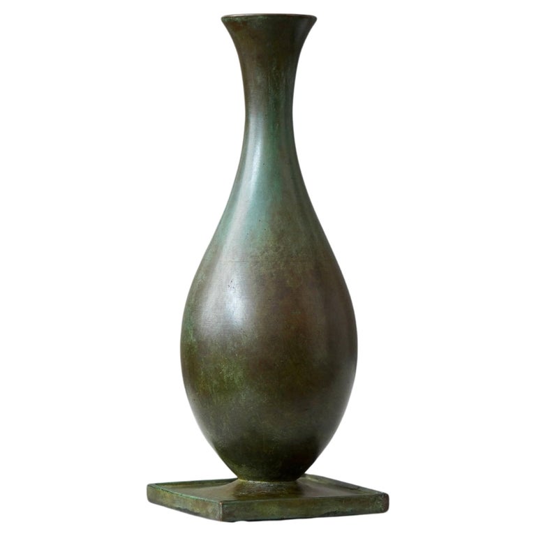 Swedish Gab Guldsmedsaktiebolaget Patinated Bronze Vase Swedish Gab Guldsmedsaktiebolaget Patinated Bronze Vase