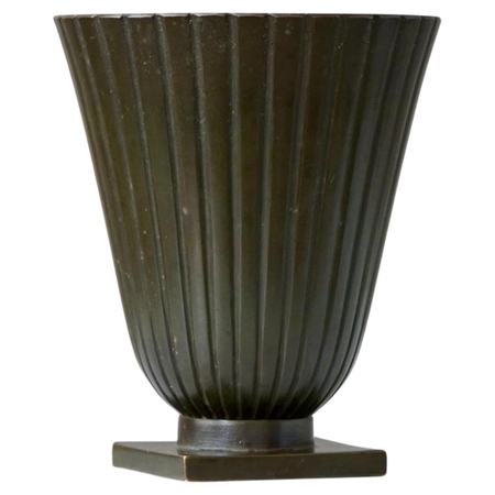 Bronze Art Deco Vase by GAB Guldsmedsaktiebolaget, Sweden, 1930s
