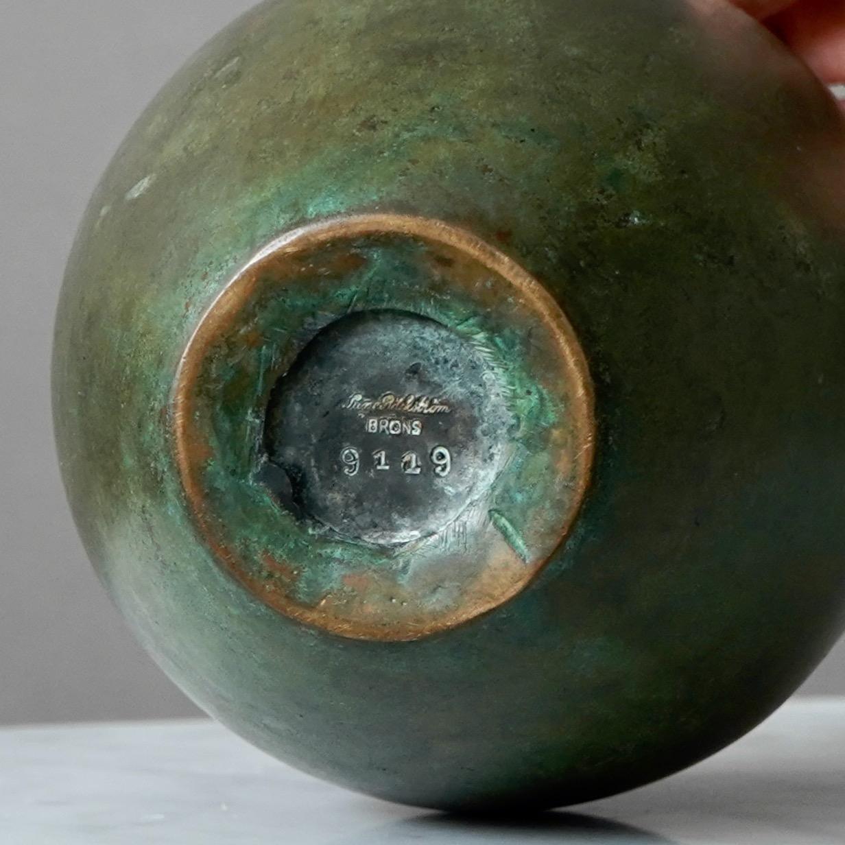 Vaso Art Deco in bronzo di Sune Backstrom, Svezia, anni '20 in vendita 2
