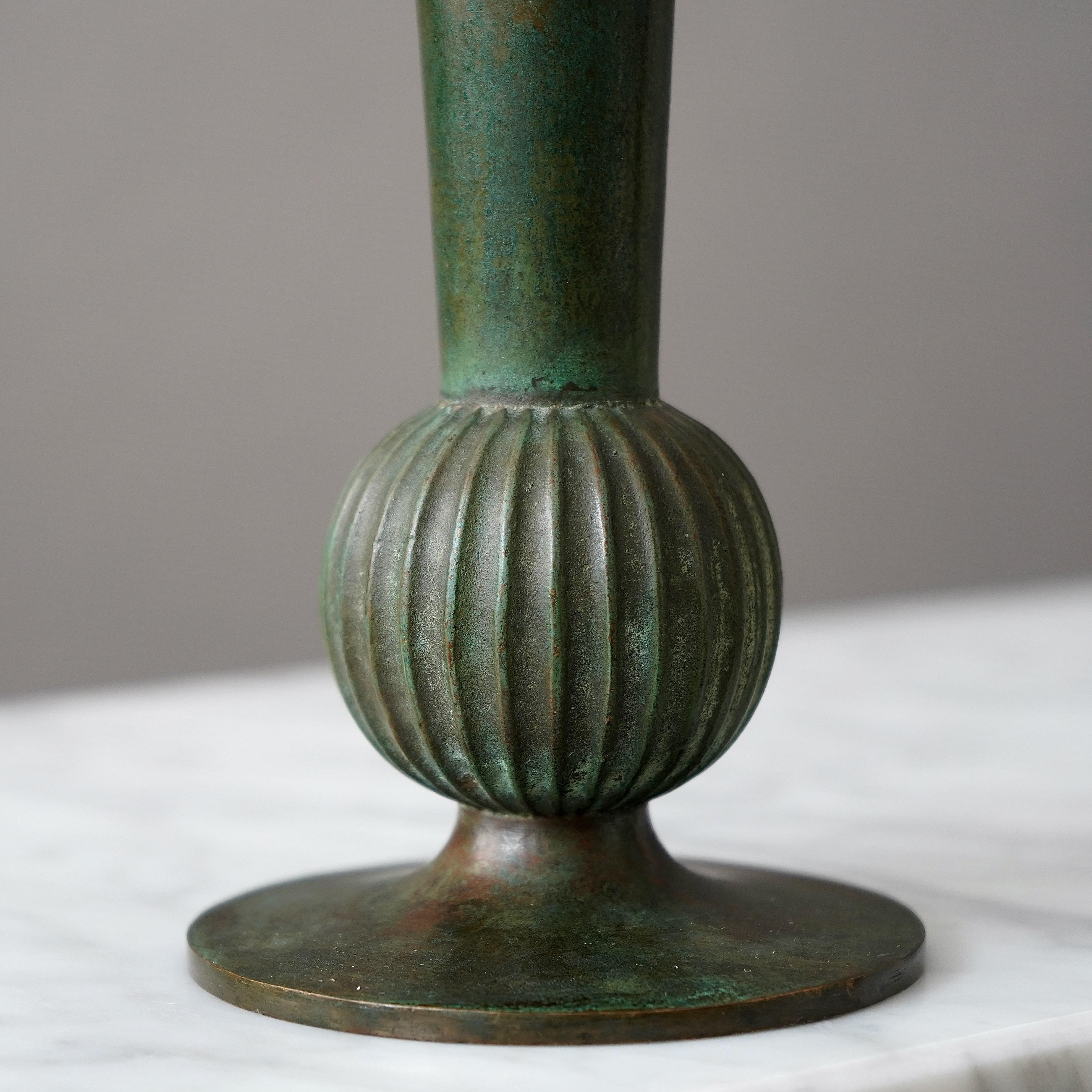 Swedish Bronze Art Deco Vase by Sune Bäckström, Sweden, 1920s For Sale