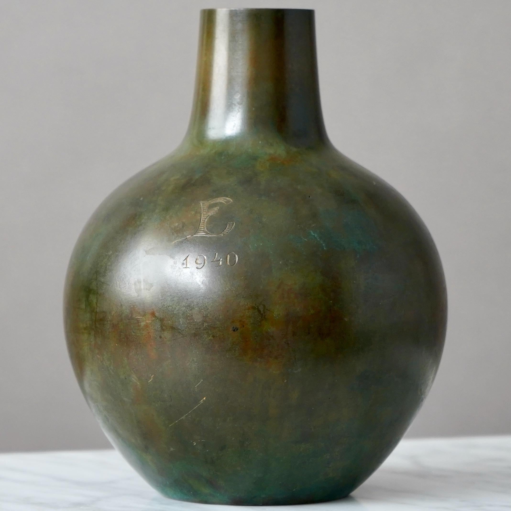 Calco Vaso Art Deco in bronzo di Sune Backstrom, Svezia, anni '20 in vendita