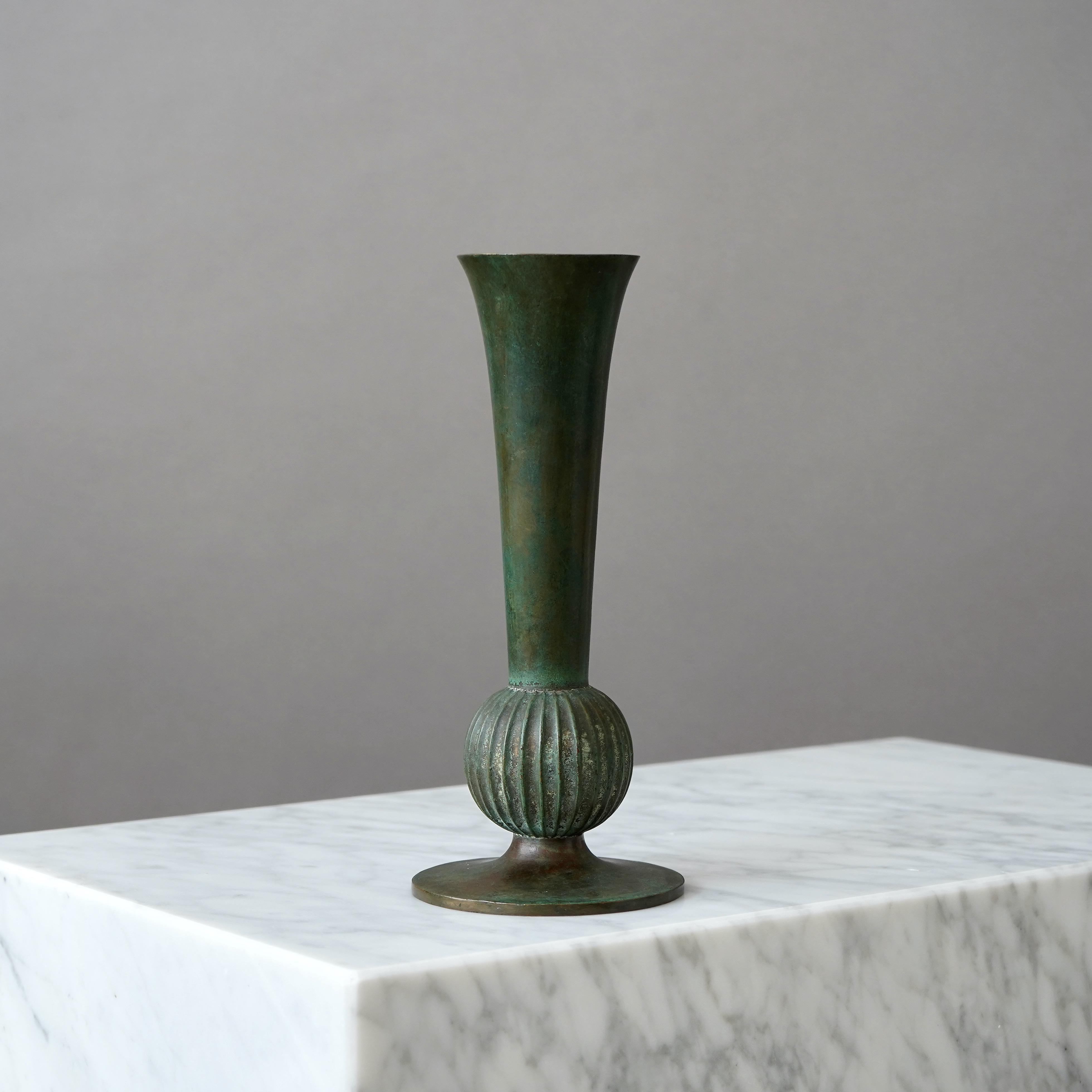 Bronze Art Deco Vase by Sune Bäckström, Sweden, 1920s In Good Condition For Sale In Malmö, SE