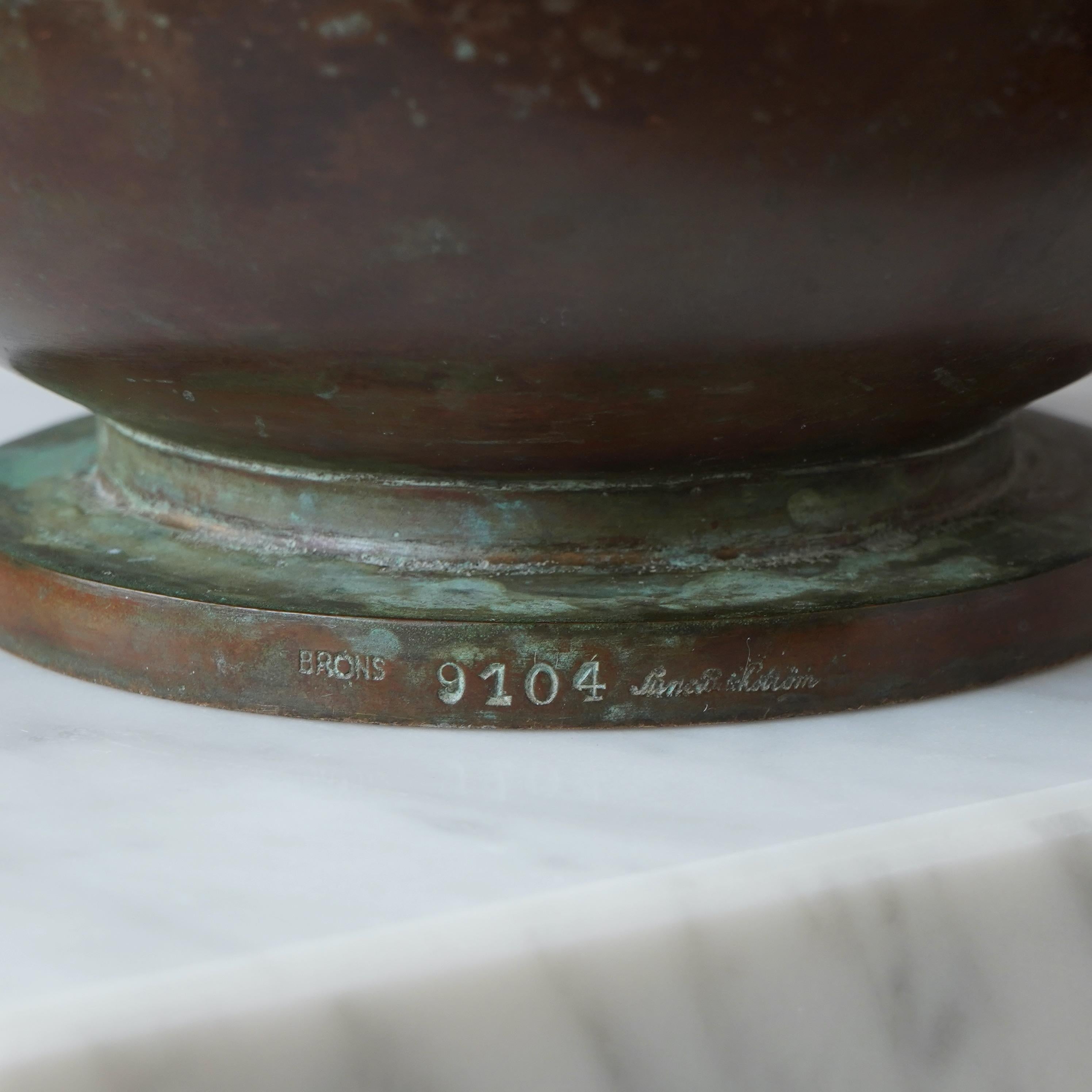 Art-Déco-Vase aus Bronze von Sune Bäckström, Schweden, 1920er Jahre (Frühes 20. Jahrhundert) im Angebot