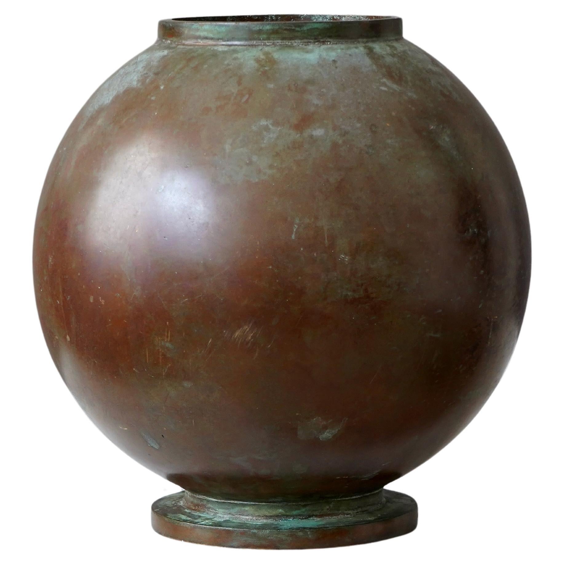Vase Art déco en bronze de Sune Bäckström, Suède, années 1920
