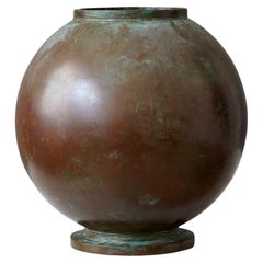 Bronzevase im Art déco-Stil von Sune Backstrom, Schweden, 1920er Jahre