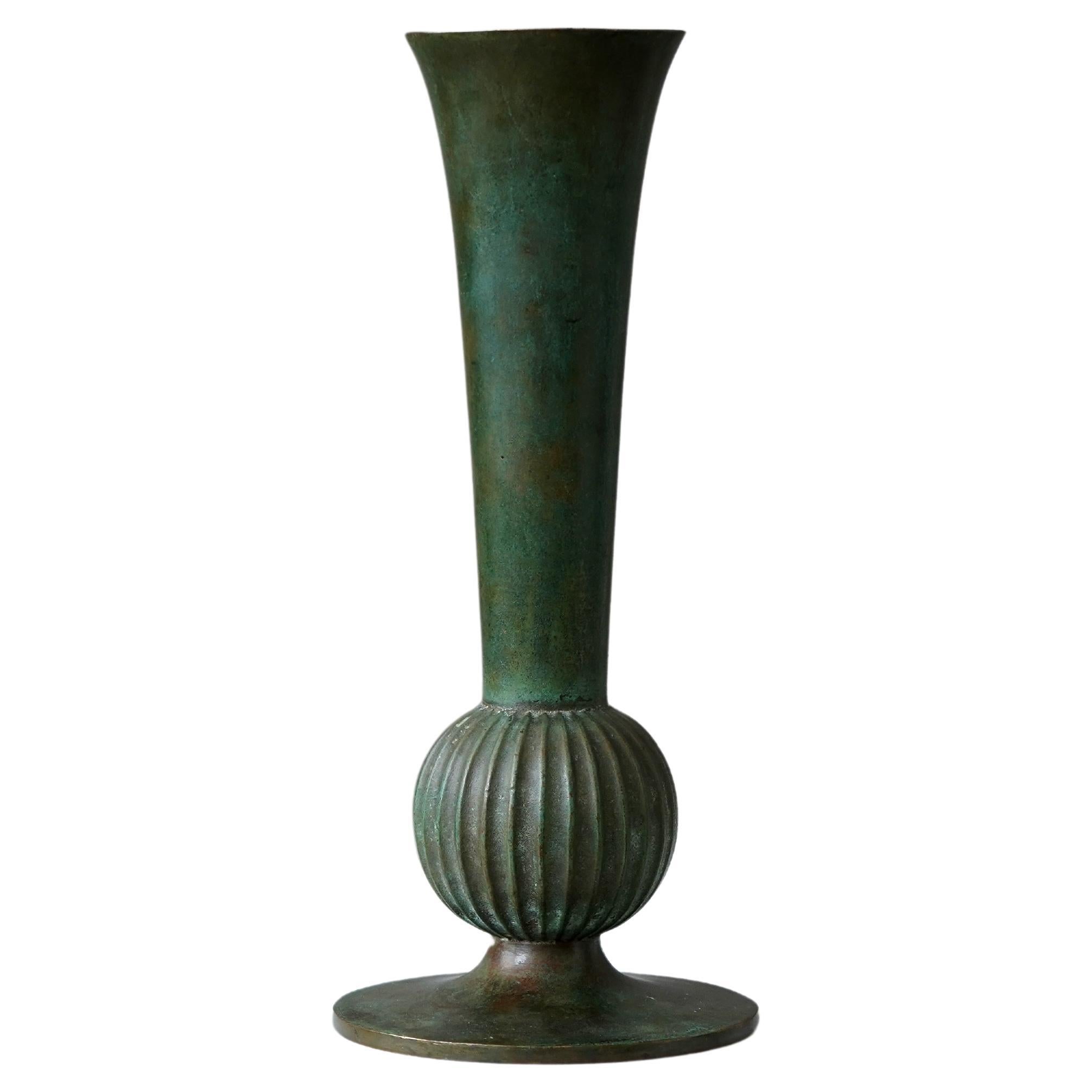 Vase Art déco en bronze de Sune Bäckström, Suède, années 1920