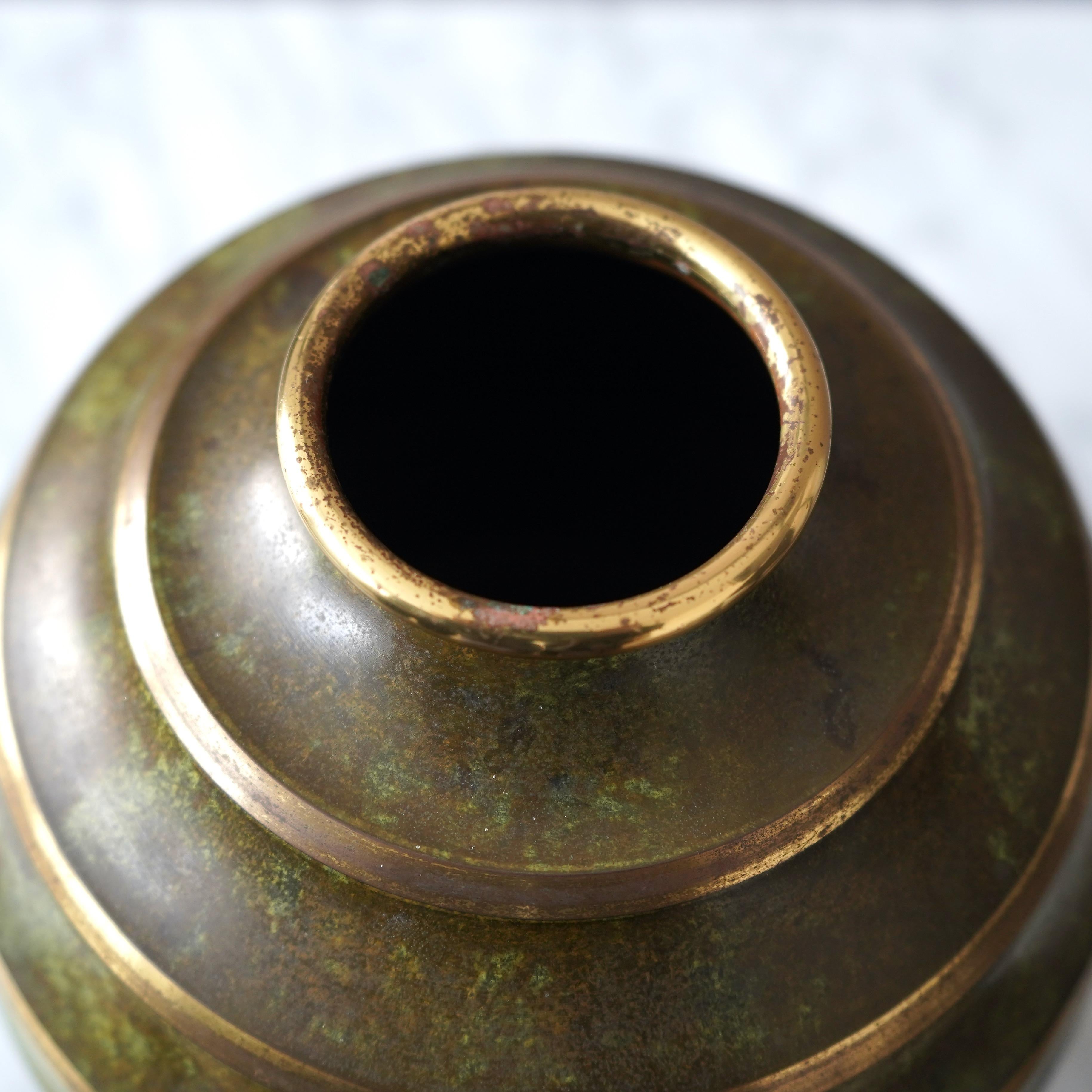 Bronze Art Deco Vase by SVM Handarbete, Sweden, 1930s For Sale 5