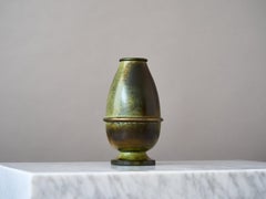 Jarrón Art Déco de bronce de SVM Handarbete, Suecia, años 30