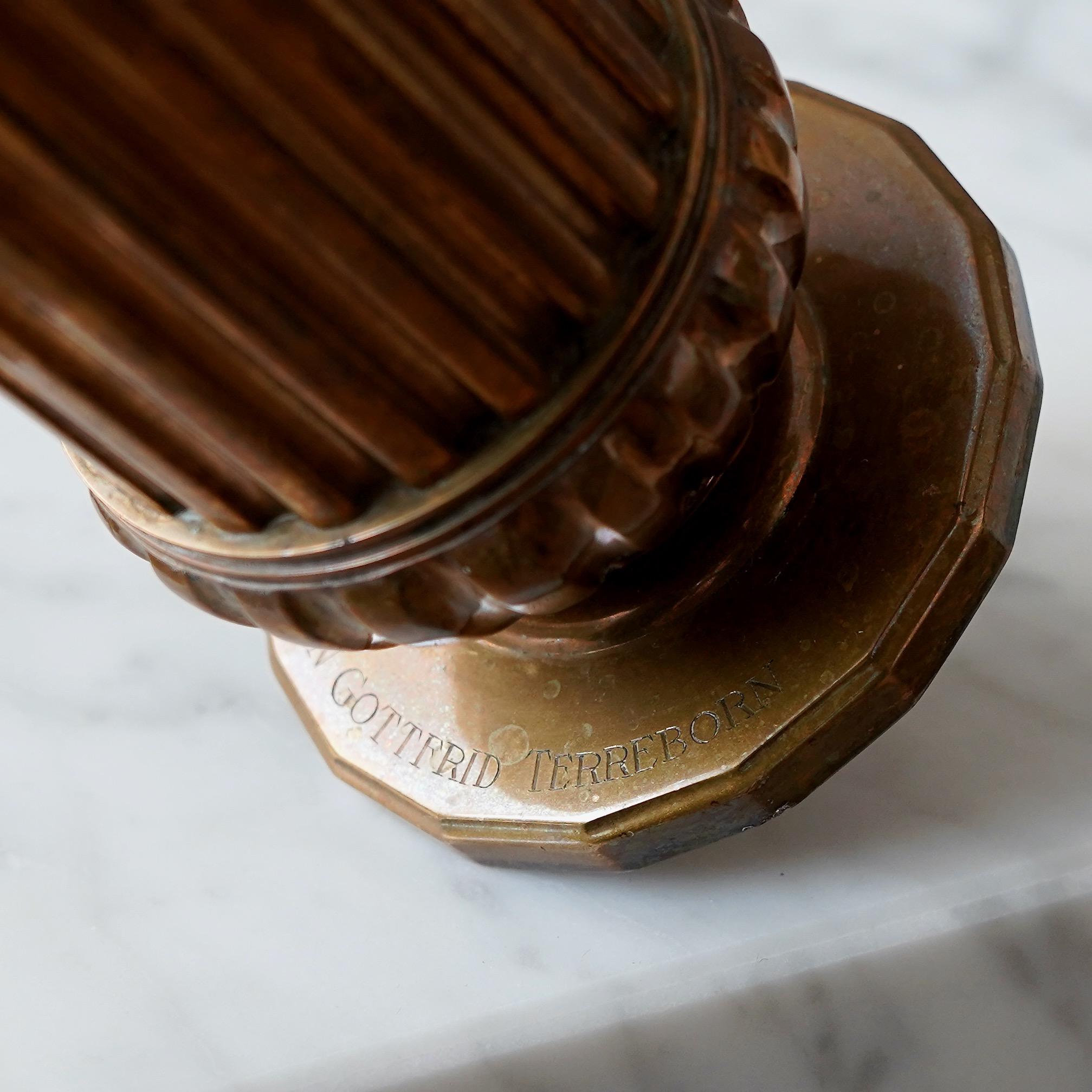 Swedish Bronze Art Deco Vase by SVM Handarbete, Sweden, 1930s