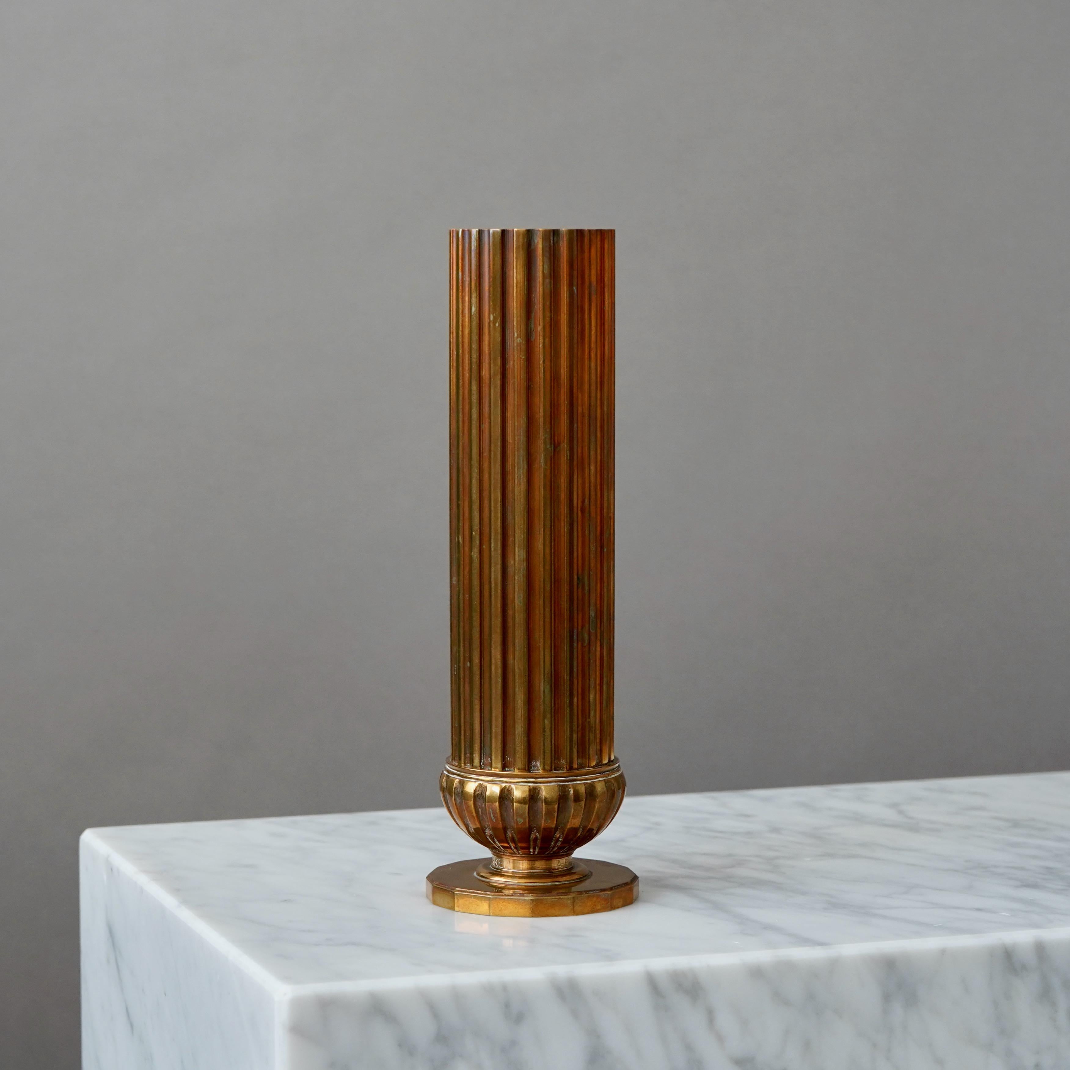 Calco Vaso Art Deco in bronzo di SVM Handarbete, Svezia, anni '30 in vendita