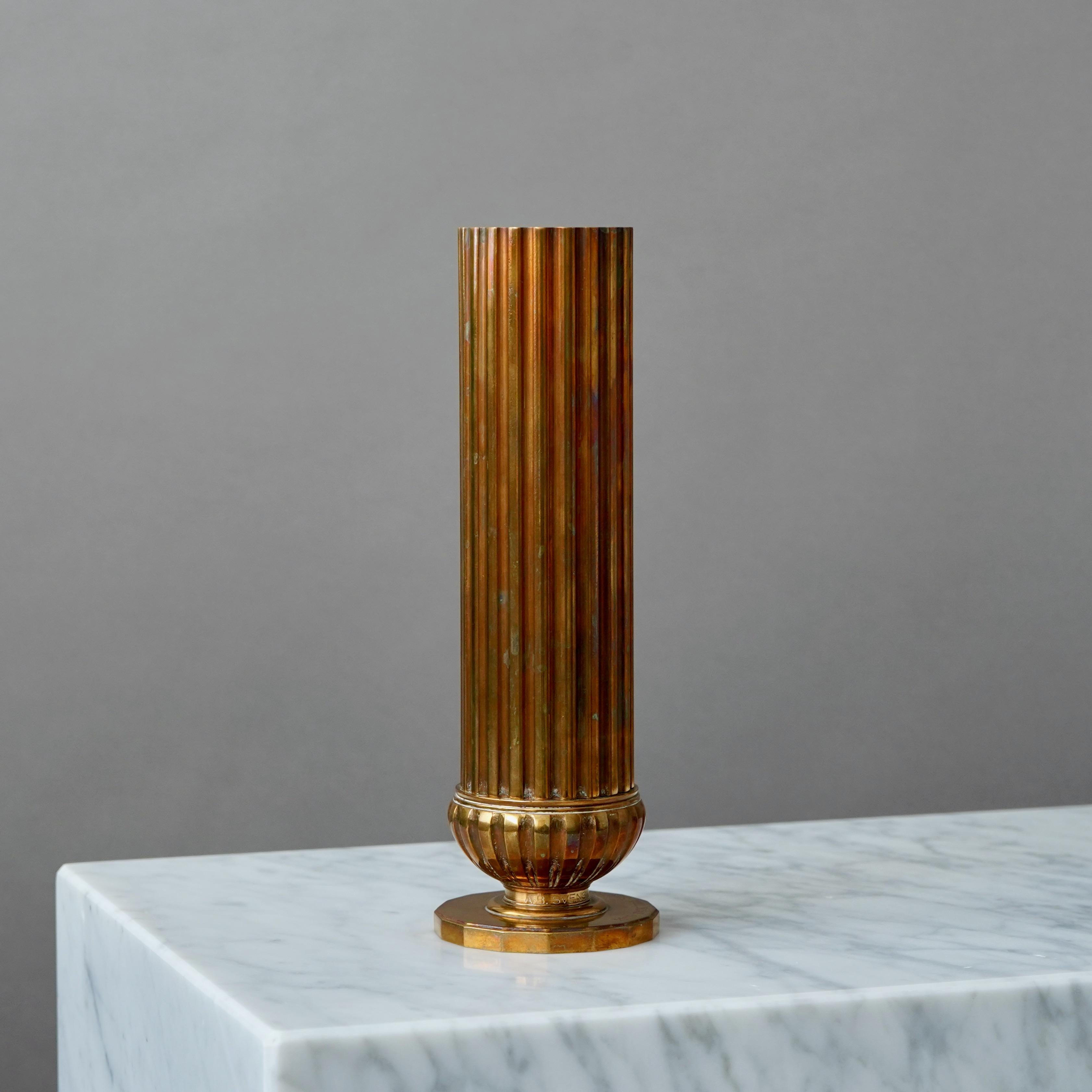 Bronzo Vaso Art Deco in bronzo di SVM Handarbete, Svezia, anni '30 in vendita
