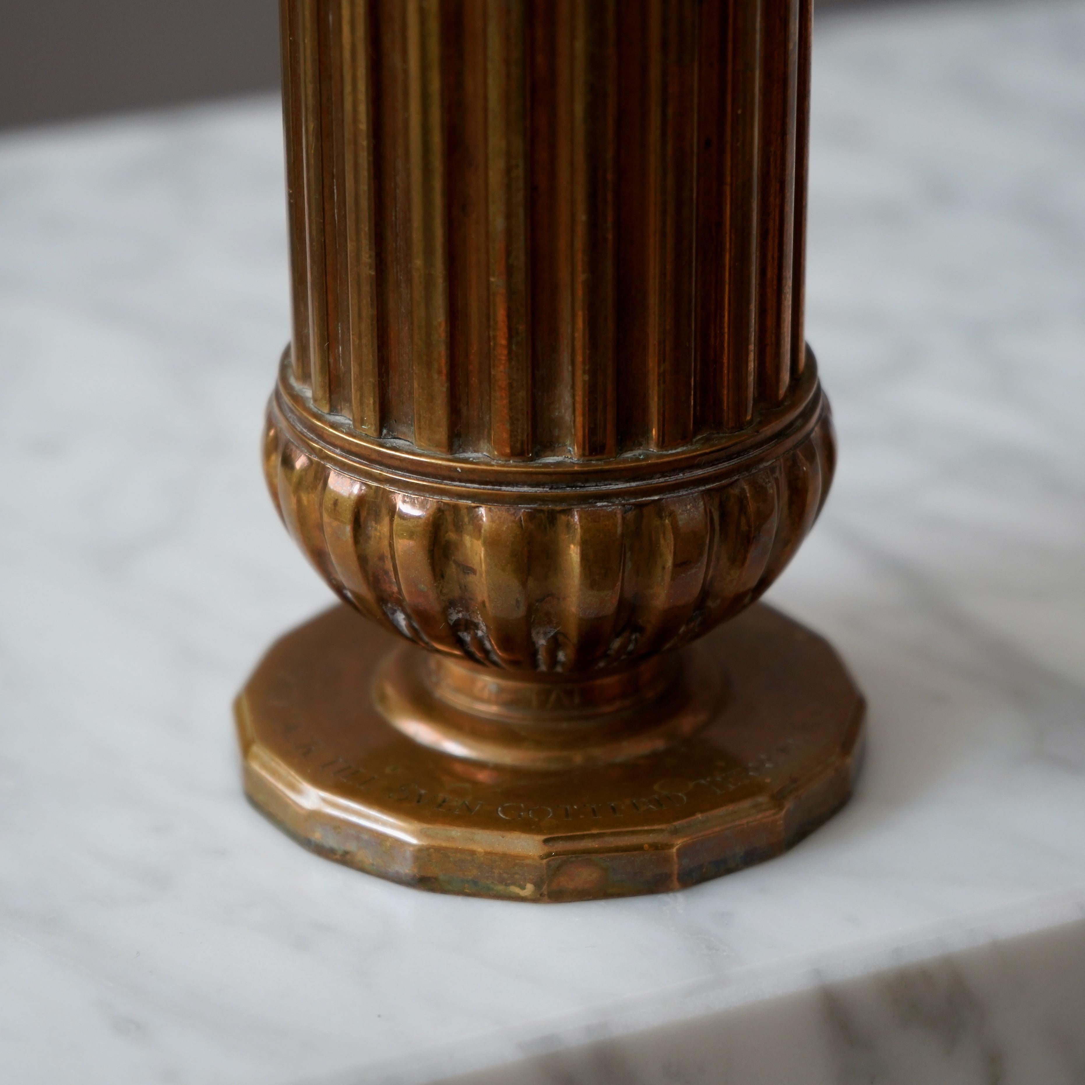 Bronze Art Deco Vase by SVM Handarbete, Sweden, 1930s For Sale 2