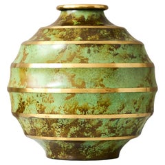 Bronzevase im Art déco-Stil von SVM Handarbete, Schweden, 1930er Jahre