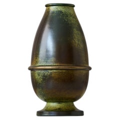 Jarrón Art Déco de bronce de SVM Handarbete, Suecia, años 30