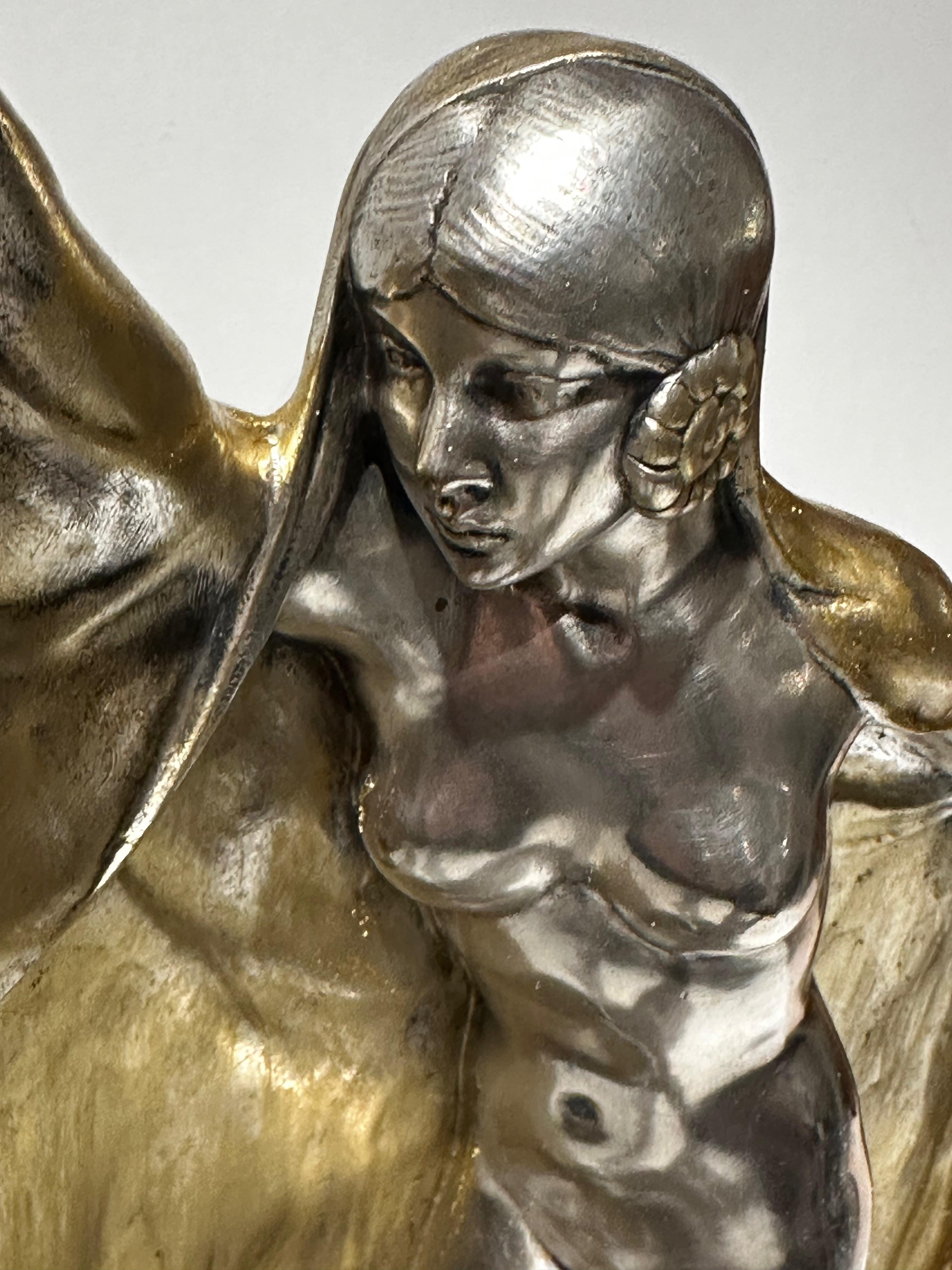 Bronze-Art-Déco-Seil-Tänzer von Armand Lemo auf Marmor (Französisch) im Angebot