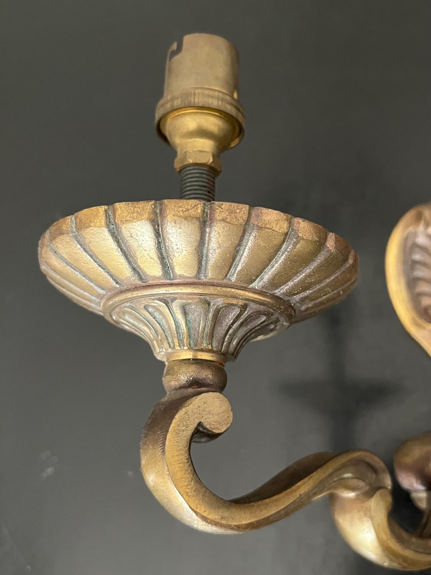Early 20th Century Bronze Art Deco Wall Sconce For Sale