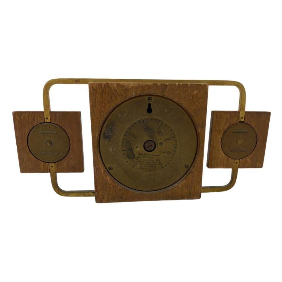 Brass Bronze Art Deco Weather Station Temperature, Humidity, Stormoguide by Taylor