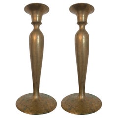 Jugendstil-Kerzenständer aus Bronze, ein Paar